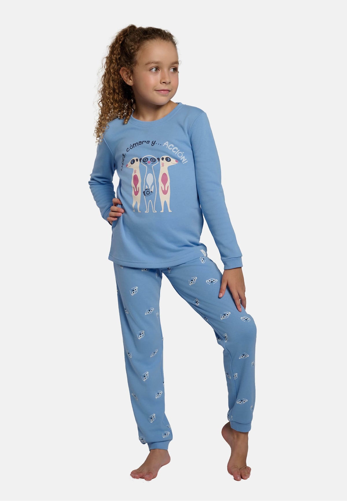 Pigiama lungo bambina afelpado stampa suricatas