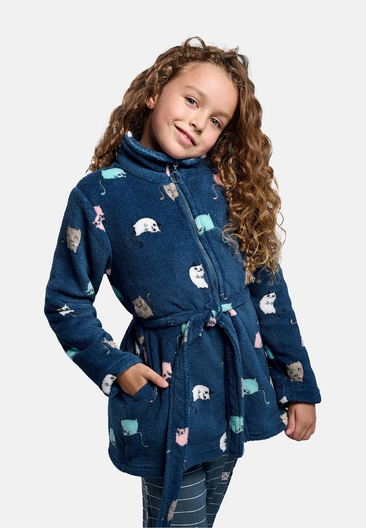 Bata bambino polar coralina bambina stampa gatos
