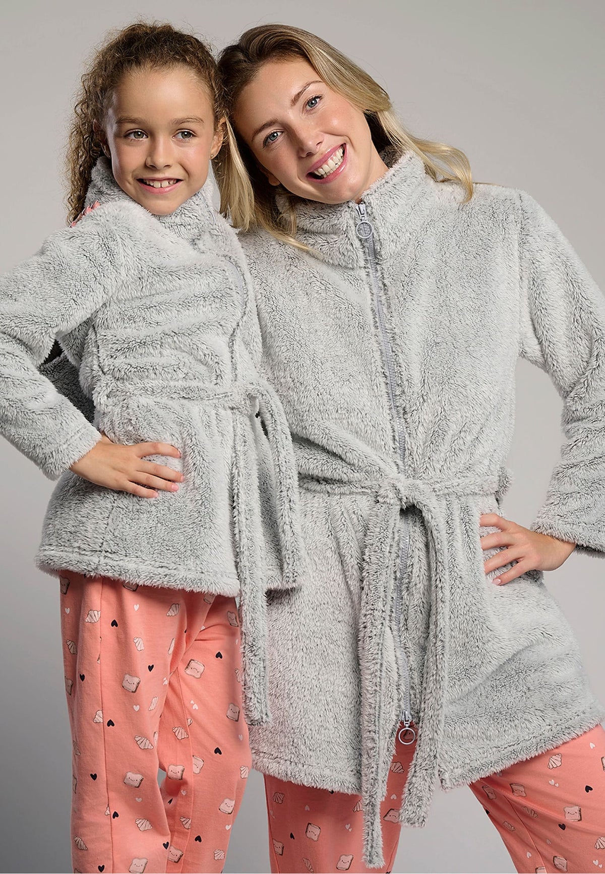 Bata bambino polar coralina bambina cinturón gris