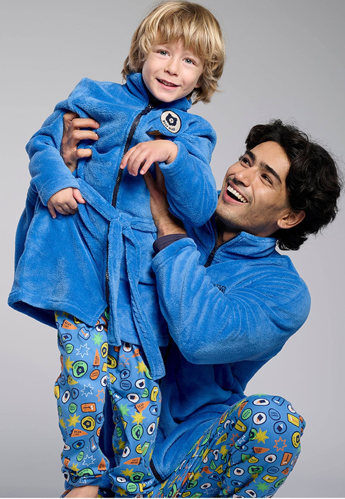 Bata bambino polar coralina bambino cierre cremallera detalles parches