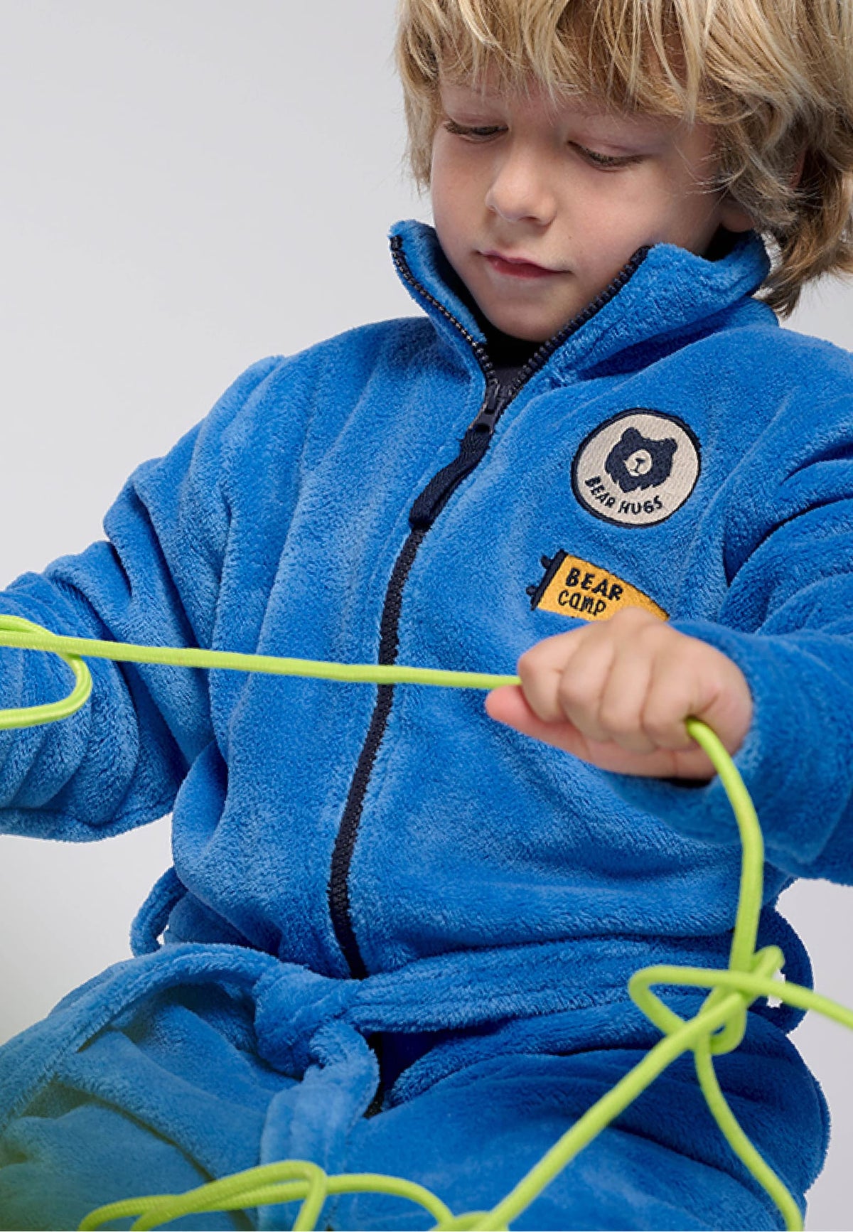 Bata bambino polar coralina bambino cierre cremallera detalles parches