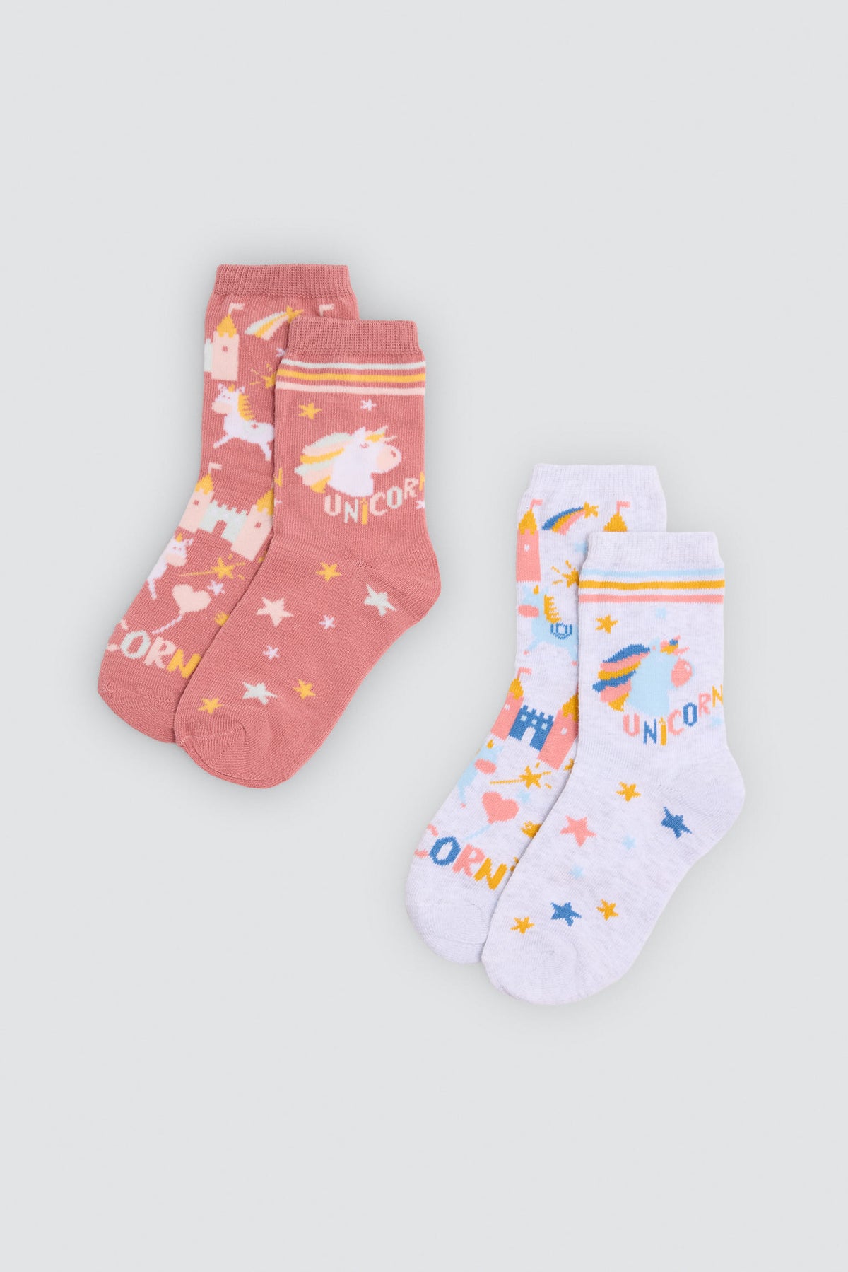 Pack 2 calzini bambina estampado unicornios