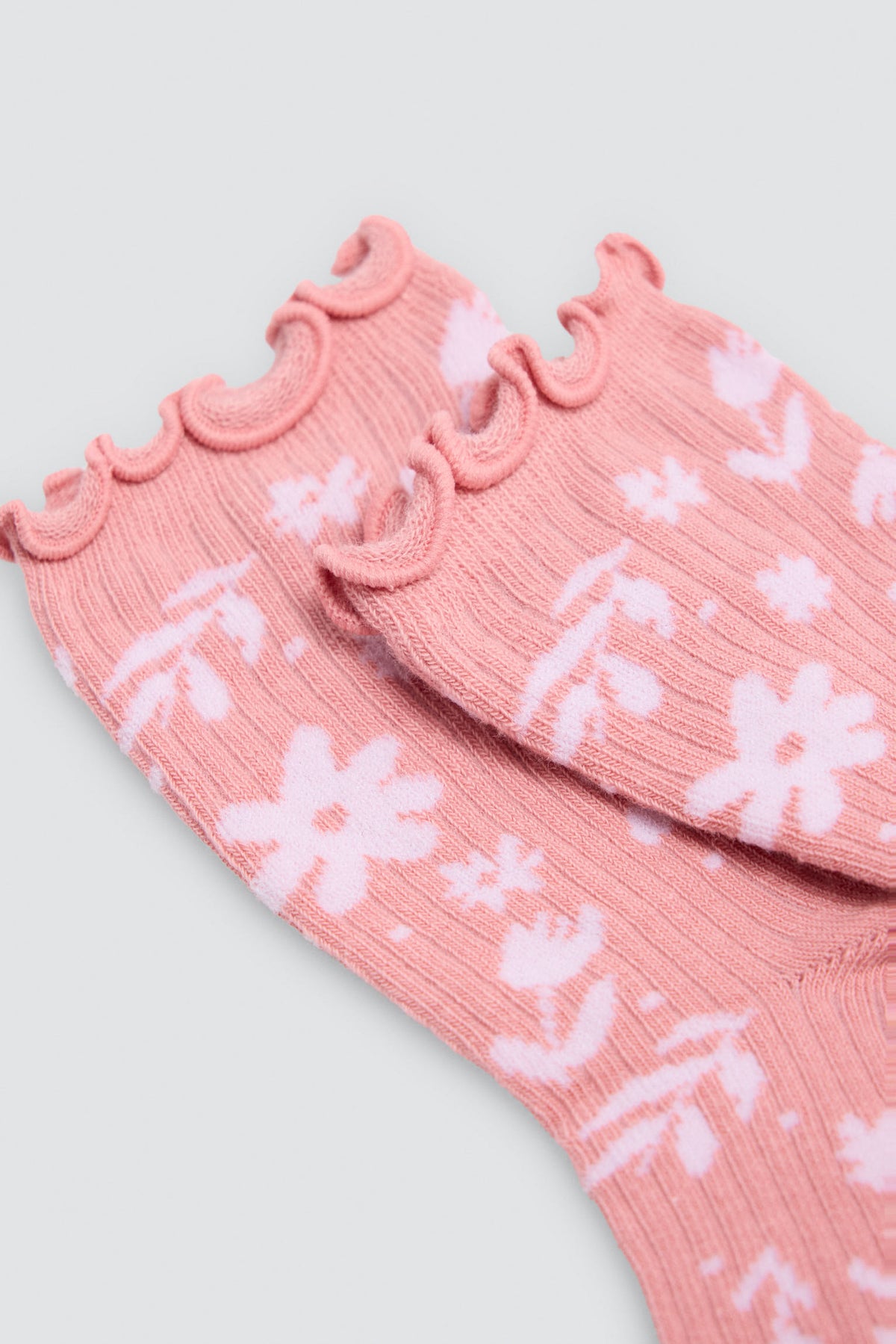 Pack 4 calzini bambina puño ondulado estampado flores