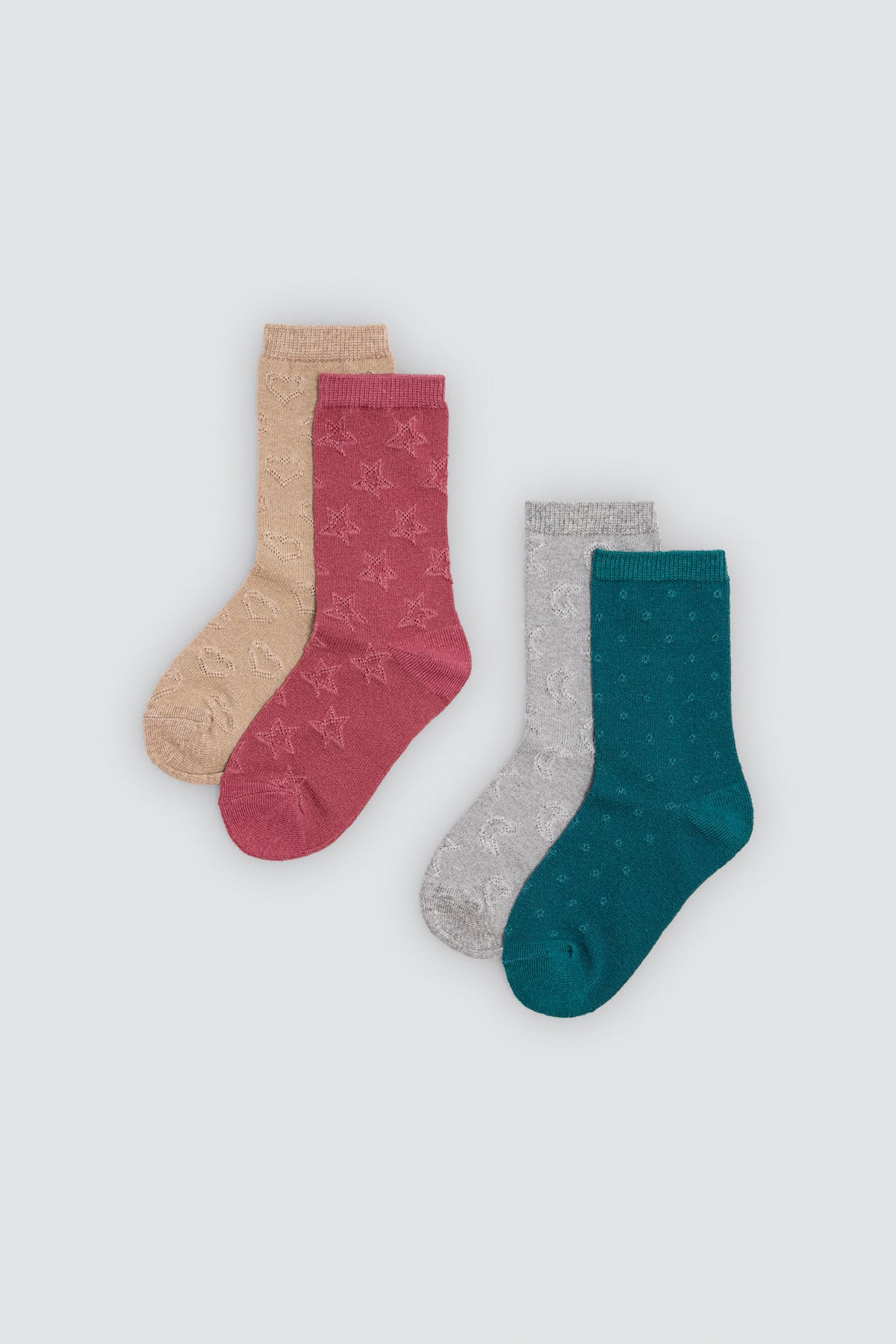 Pack 4 calzini bambina puño antipresión estampados variados
