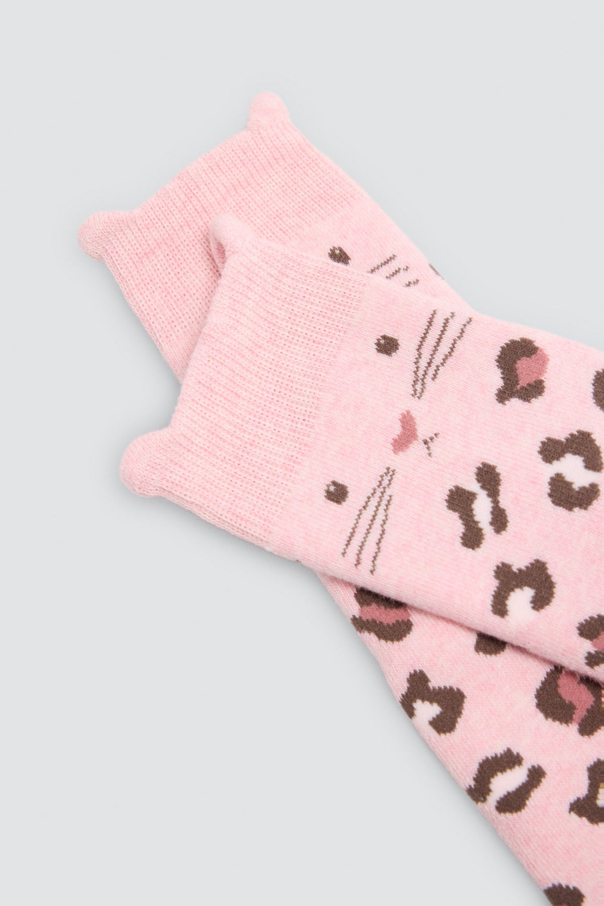 Pack 3 calzini bambina termici detalle orejas gato estampado leopardo