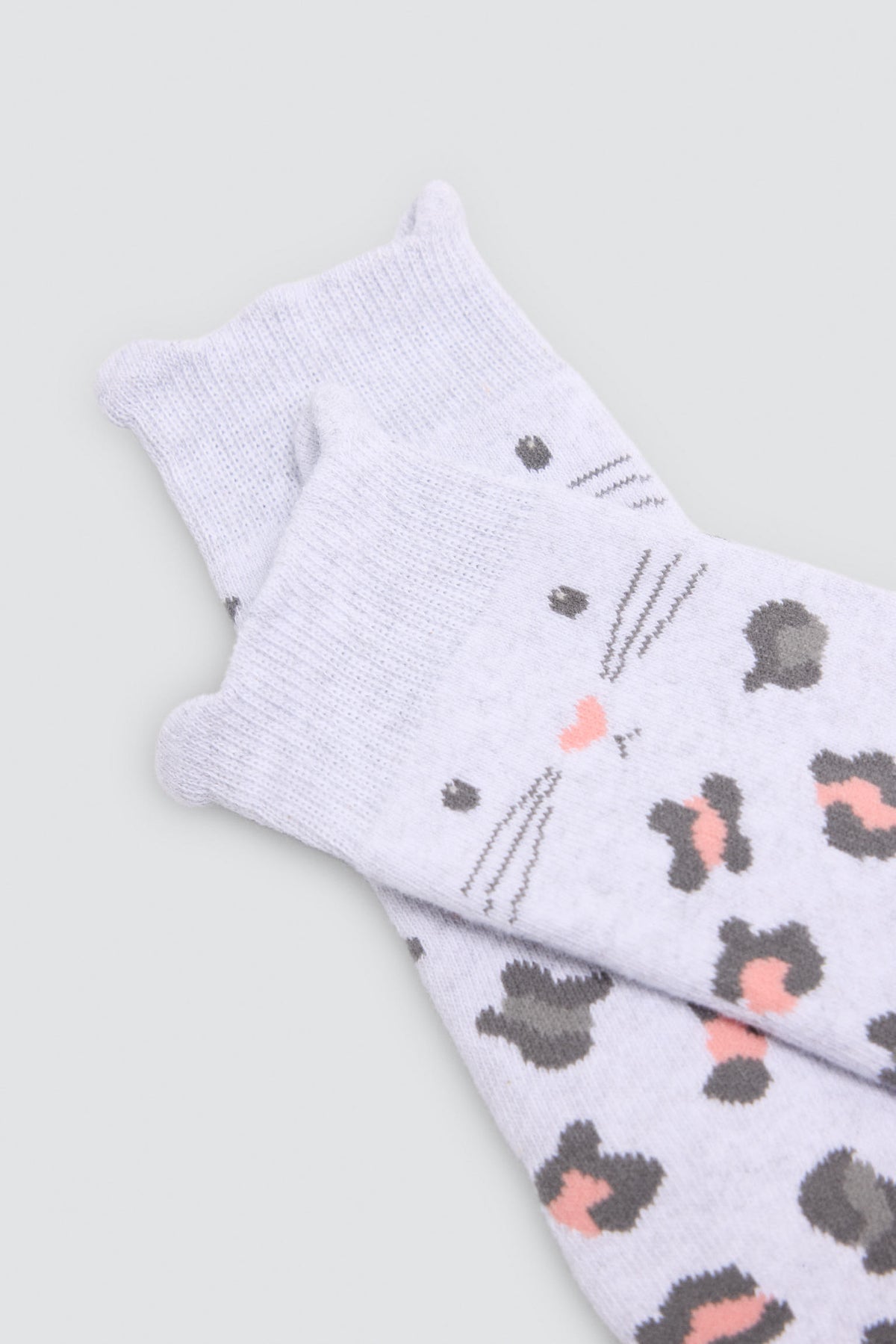 Pack 3 calzini bambina termici detalle orejas gato estampado leopardo