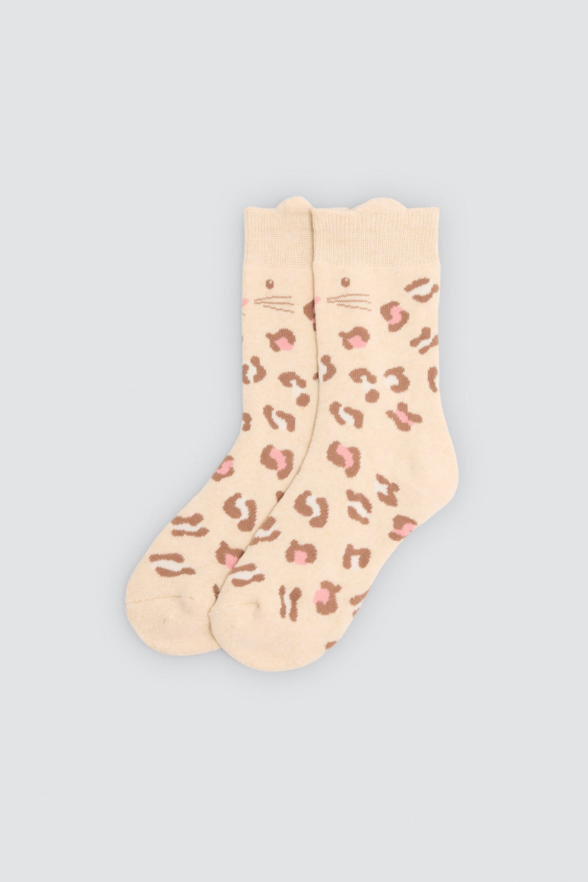 Pack 3 calzini bambina termici detalle orejas gato estampado leopardo