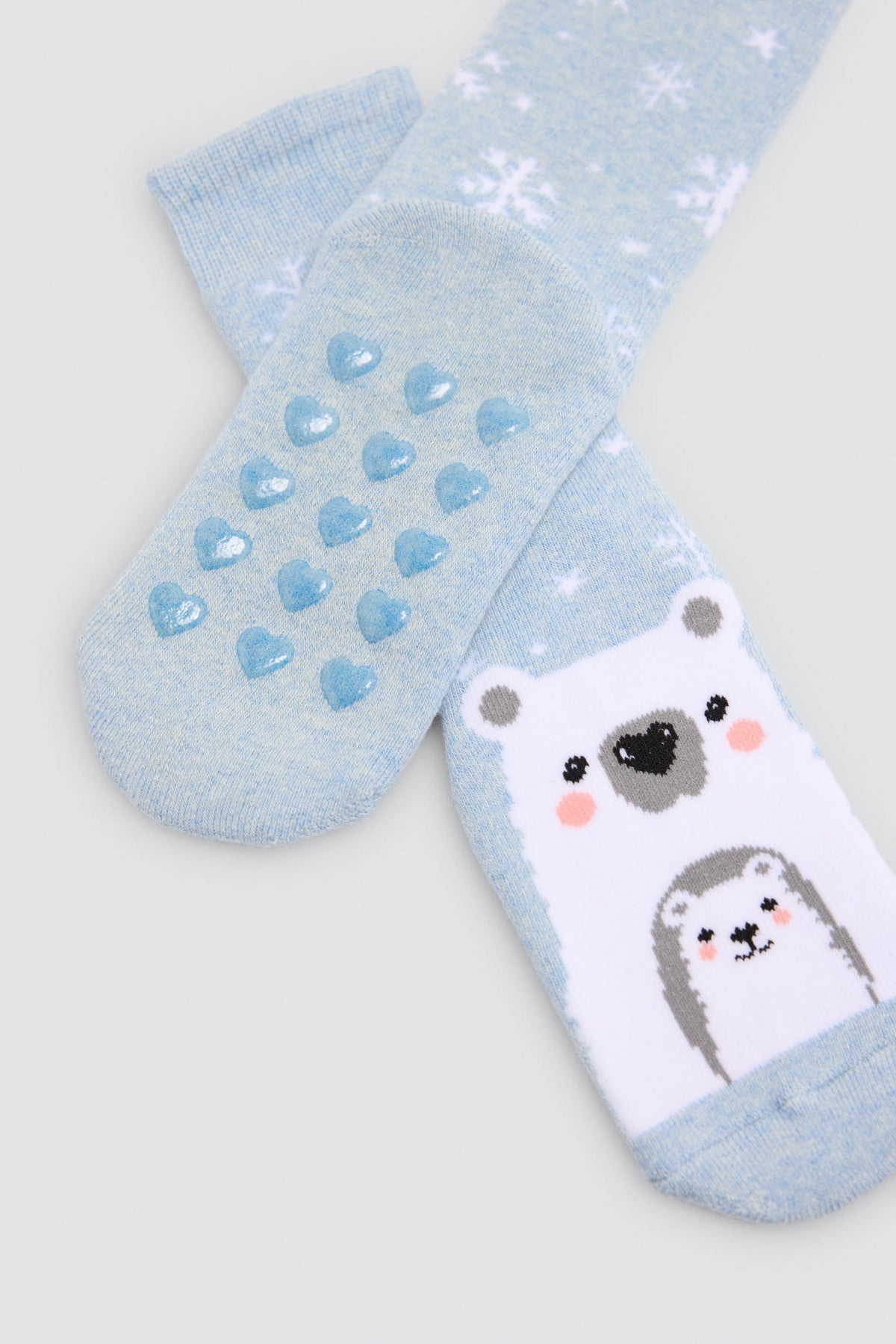 Pack 3 calzini bambina termici antideslizantes estampado osos y pingüinos