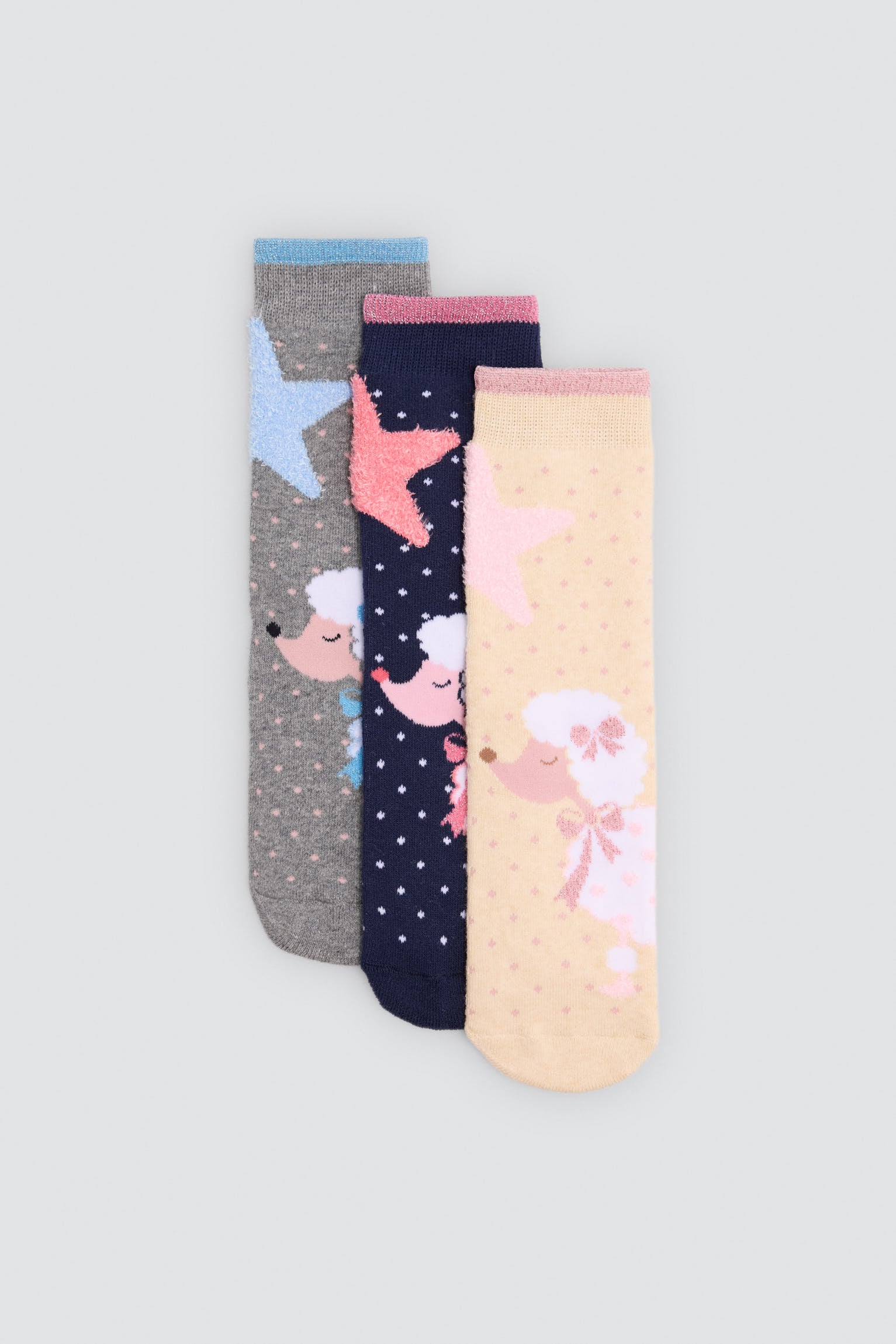 Pack 3 calzini bambina termici antidelizantes estampado perro caniche