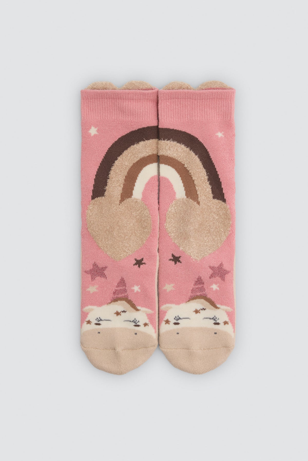 Pack 3 calzini bambina termici antidelizantes estampado unicornios y arcoiris