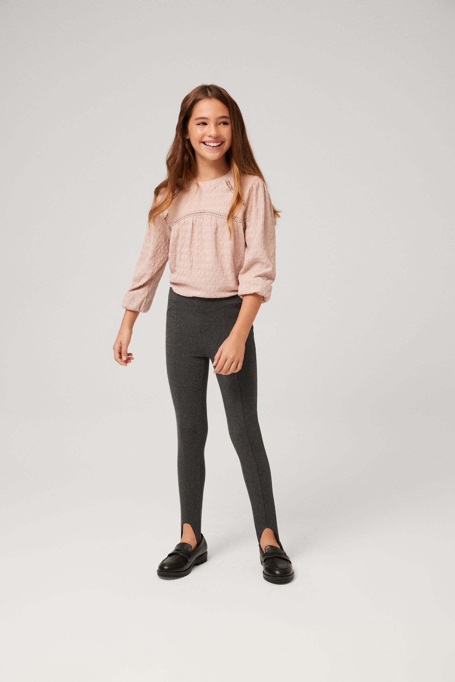 Leggings termici da bambino con staffe marengo