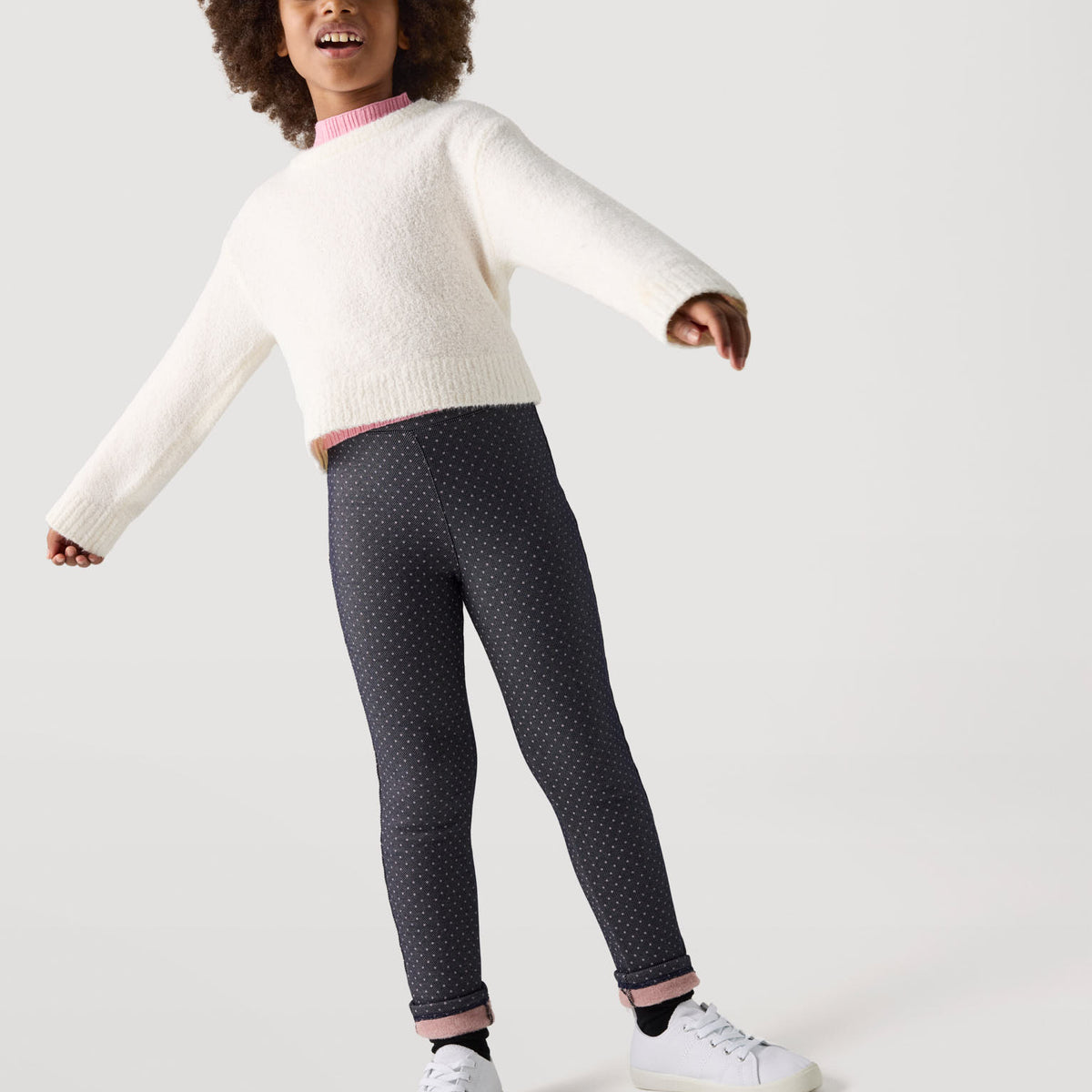 Leggings Termici In Pile Per Bambine | Pantaloni Imbottiti Per L'inverno, Spessi E Caldi | Con Graziosi Motivi Floreali