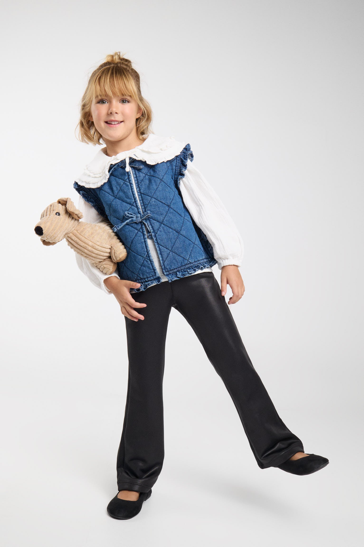 TÉRMICO Pantalón afelpado bambina efecto piel flare negro