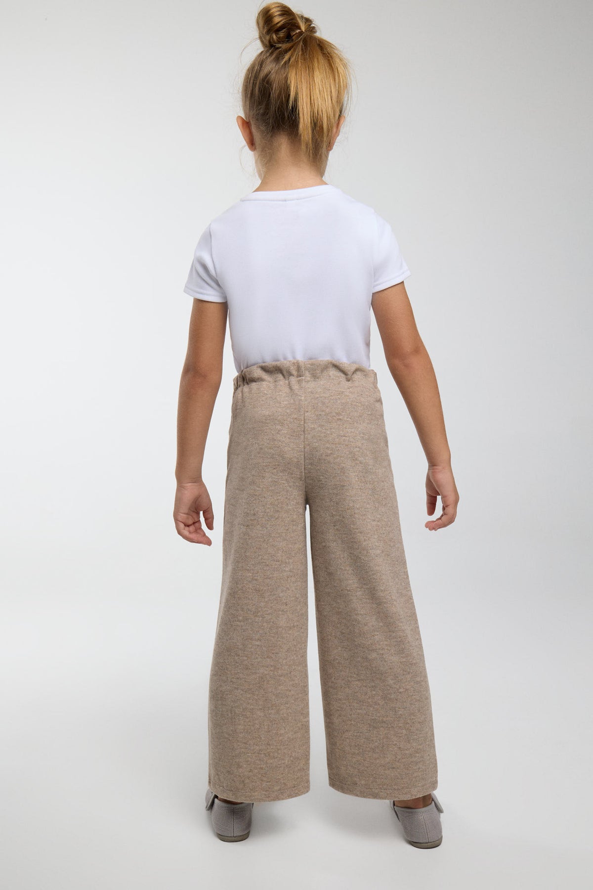Pantalón ancho bambina jaspeado marrón