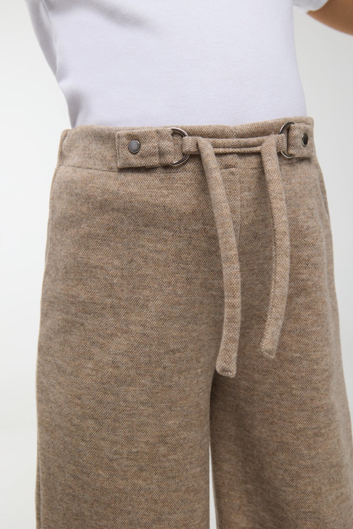 Pantalón ancho bambina jaspeado marrón