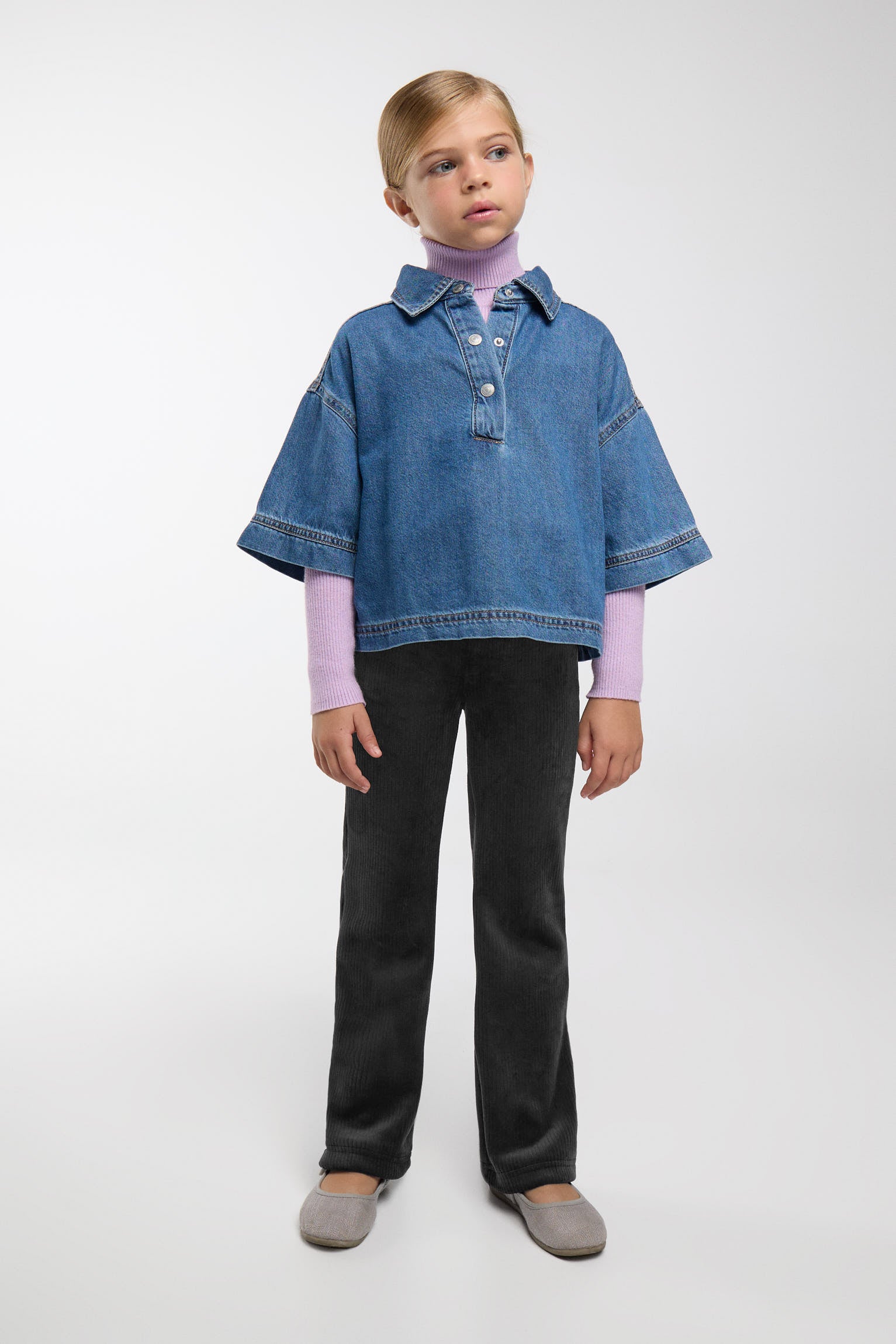 ULTRA TÉRMICO Pantalón afelpado bambina efecto pana negro