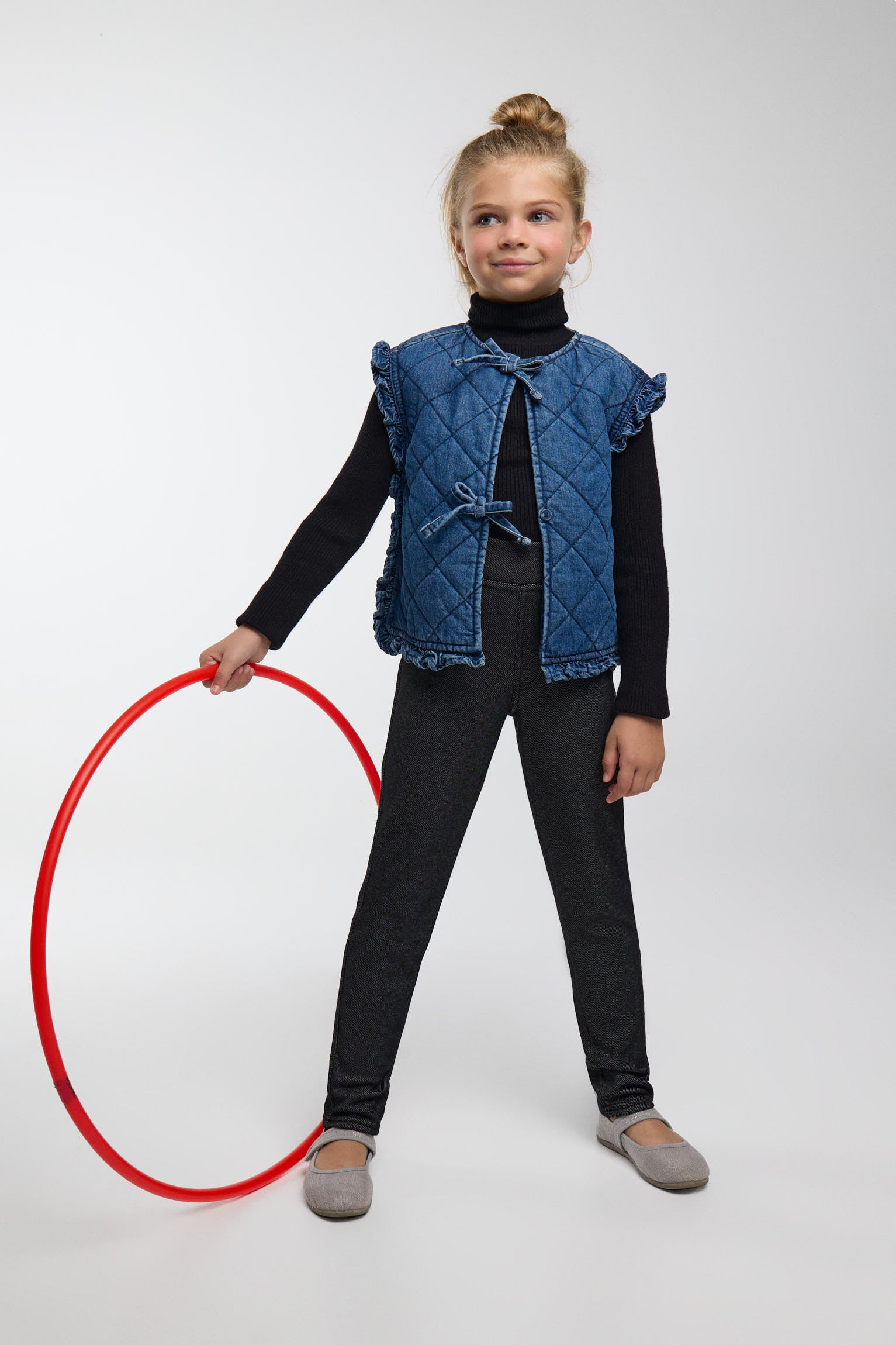 TÉRMICO Leggings afelpados bambina efecto vaquero negro