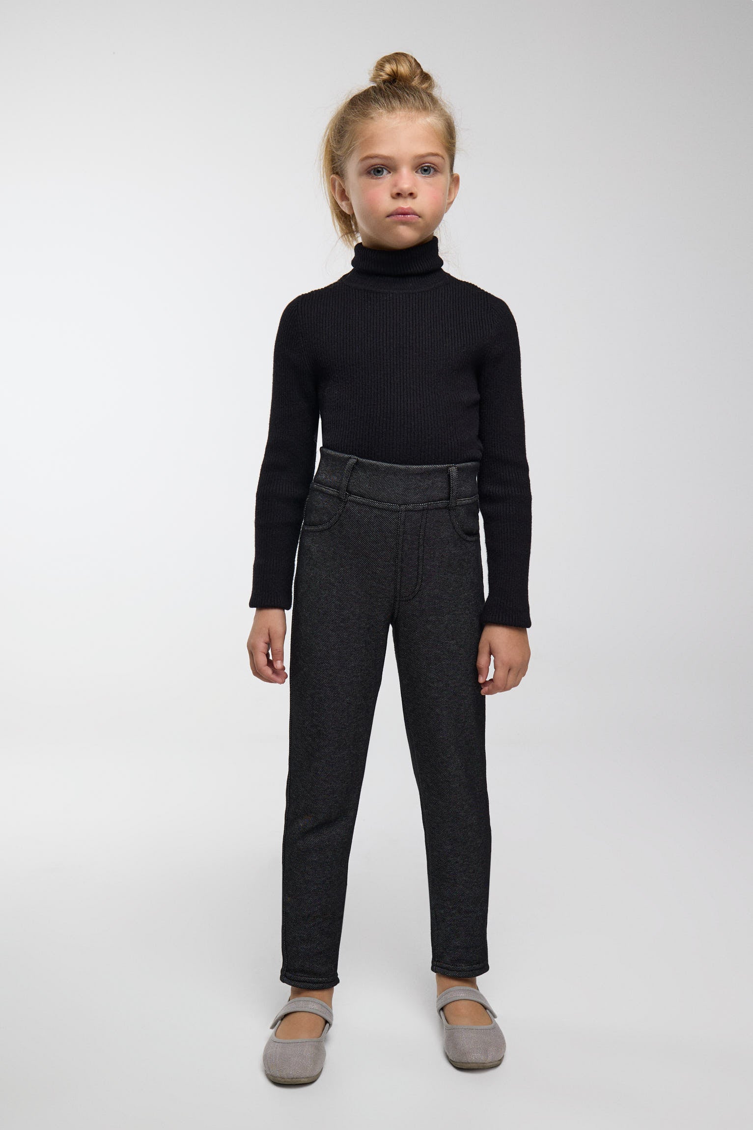TÉRMICO Leggings afelpados bambina efecto vaquero negro