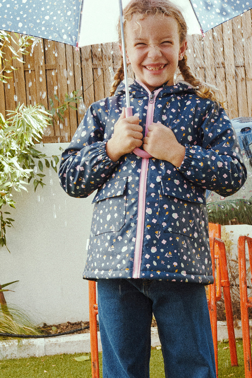 Impermeabile autunnale per bambini con fodera in pile