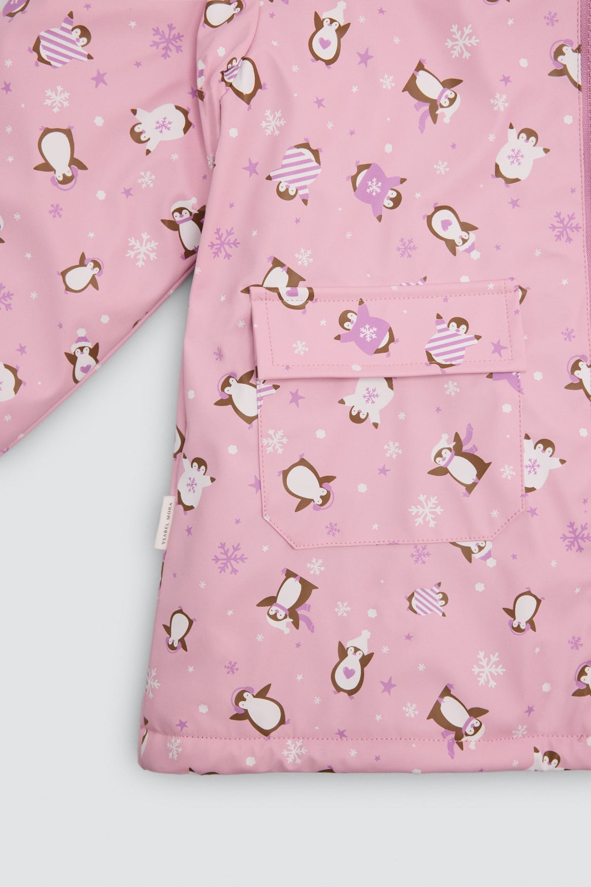 Chubasquero bambina forro polar estampado pingüinos