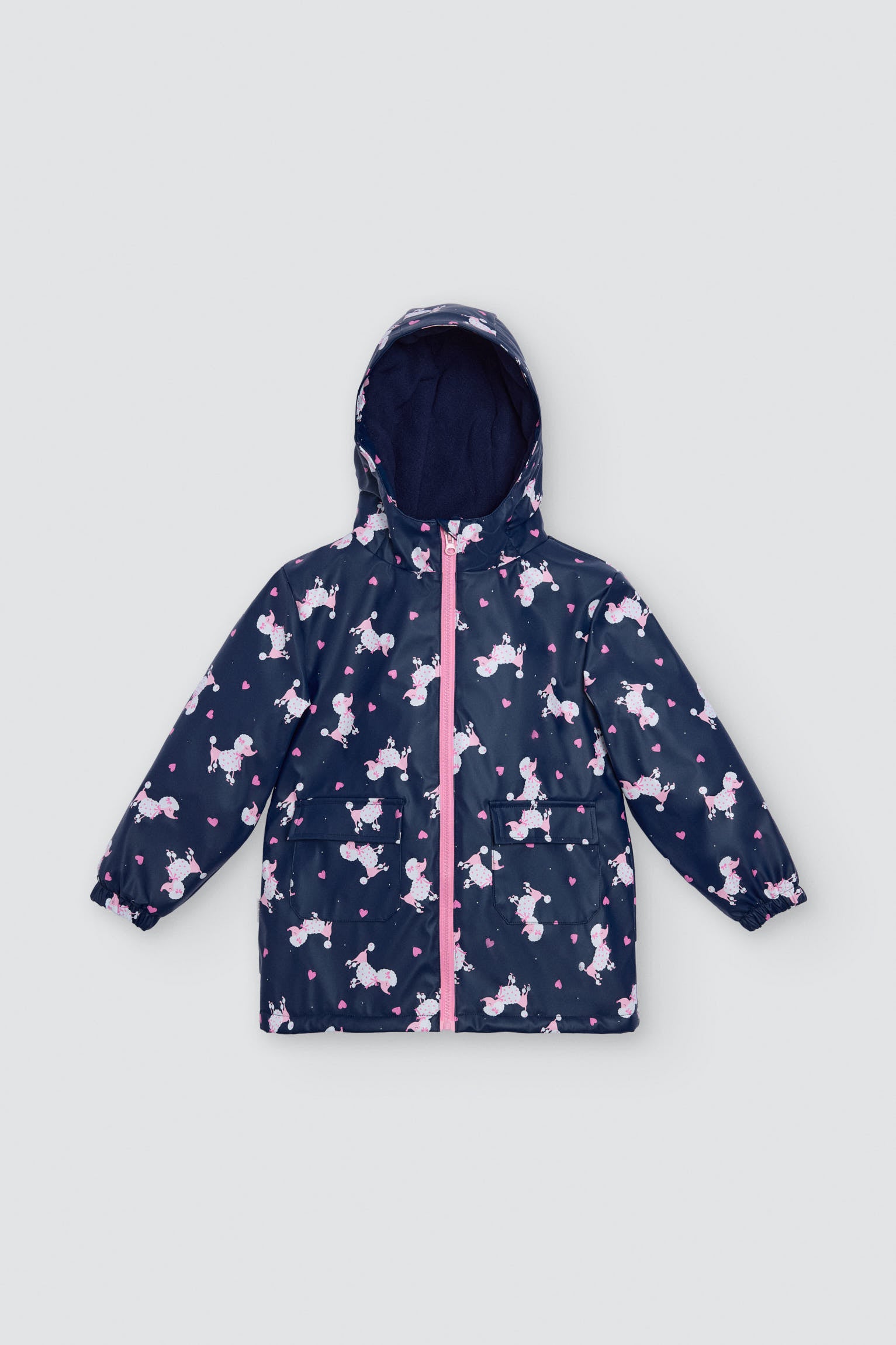 Chubasquero bambina forro polar estampado caniches