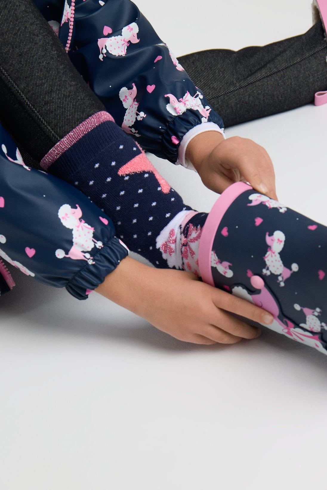 Pack 3 calzini bambina termici antidelizantes estampado perro caniche