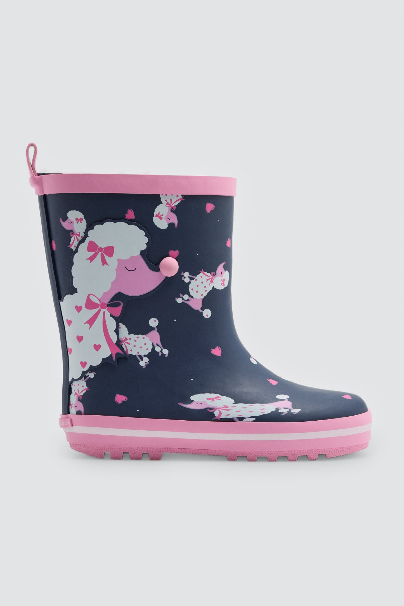 Botas de agua bambina forro borreguito estampado caniche