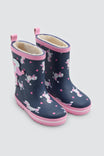 Botas de agua bambina forro borreguito estampado caniche