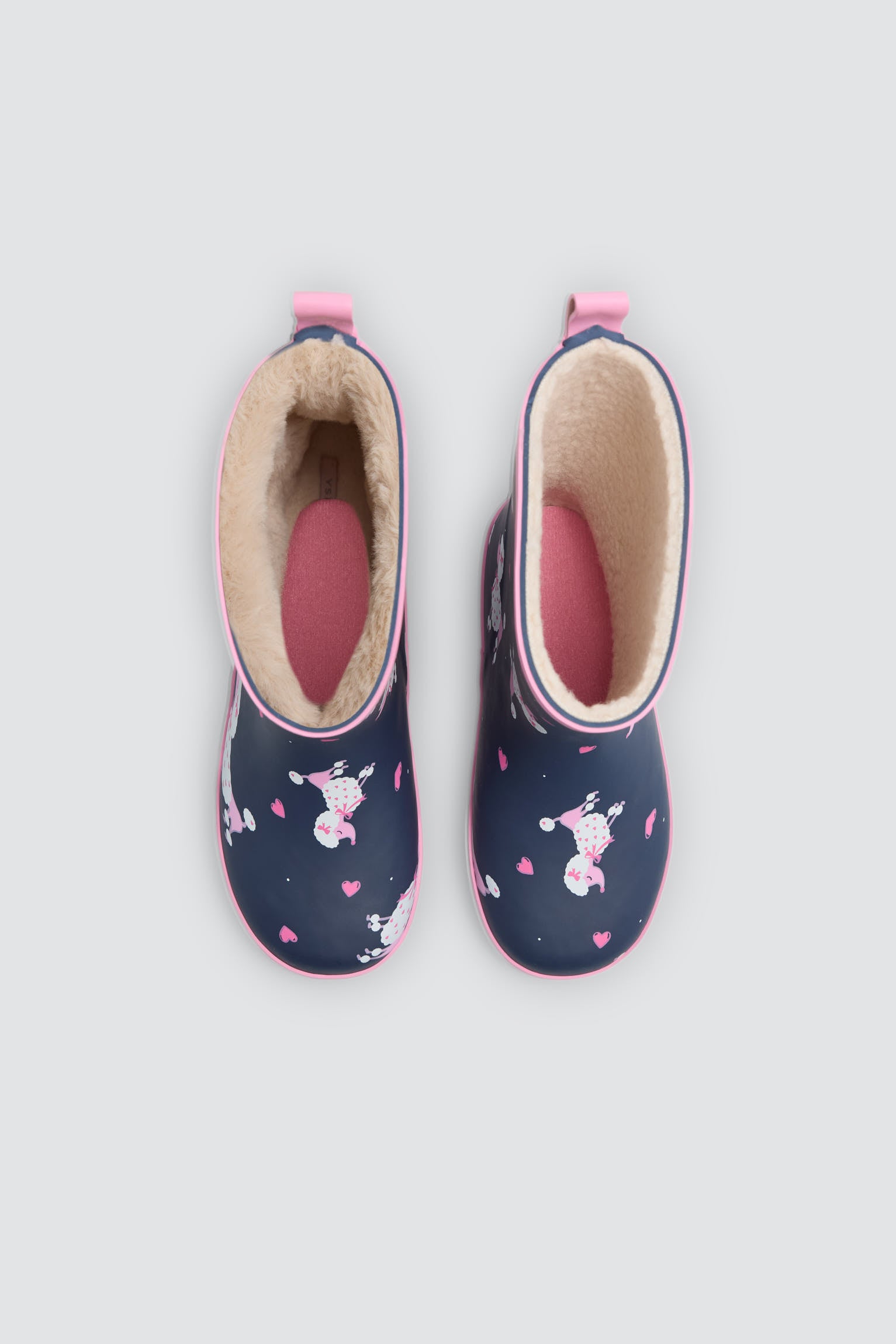 Botas de agua bambina forro borreguito estampado caniche