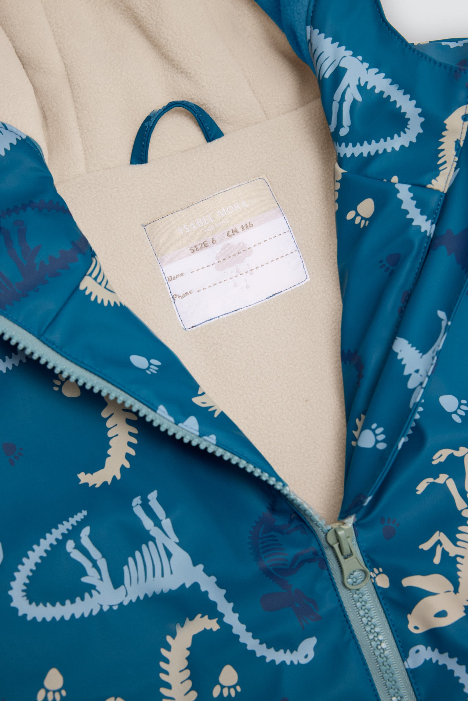 Chubasquero bambino forro polar estampado dinosaurios