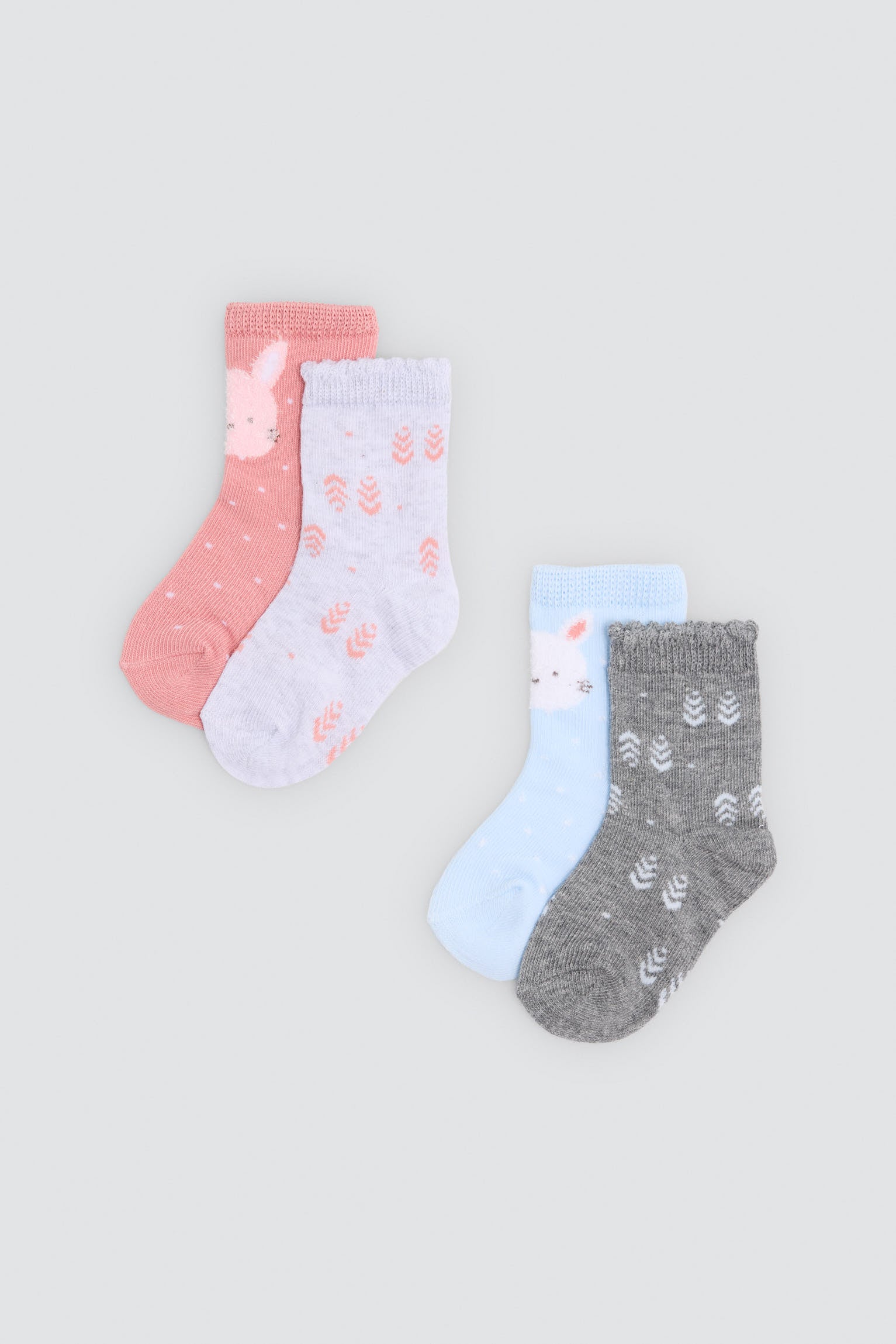 Pack 4 calzini neonato estampados divertidos conejos