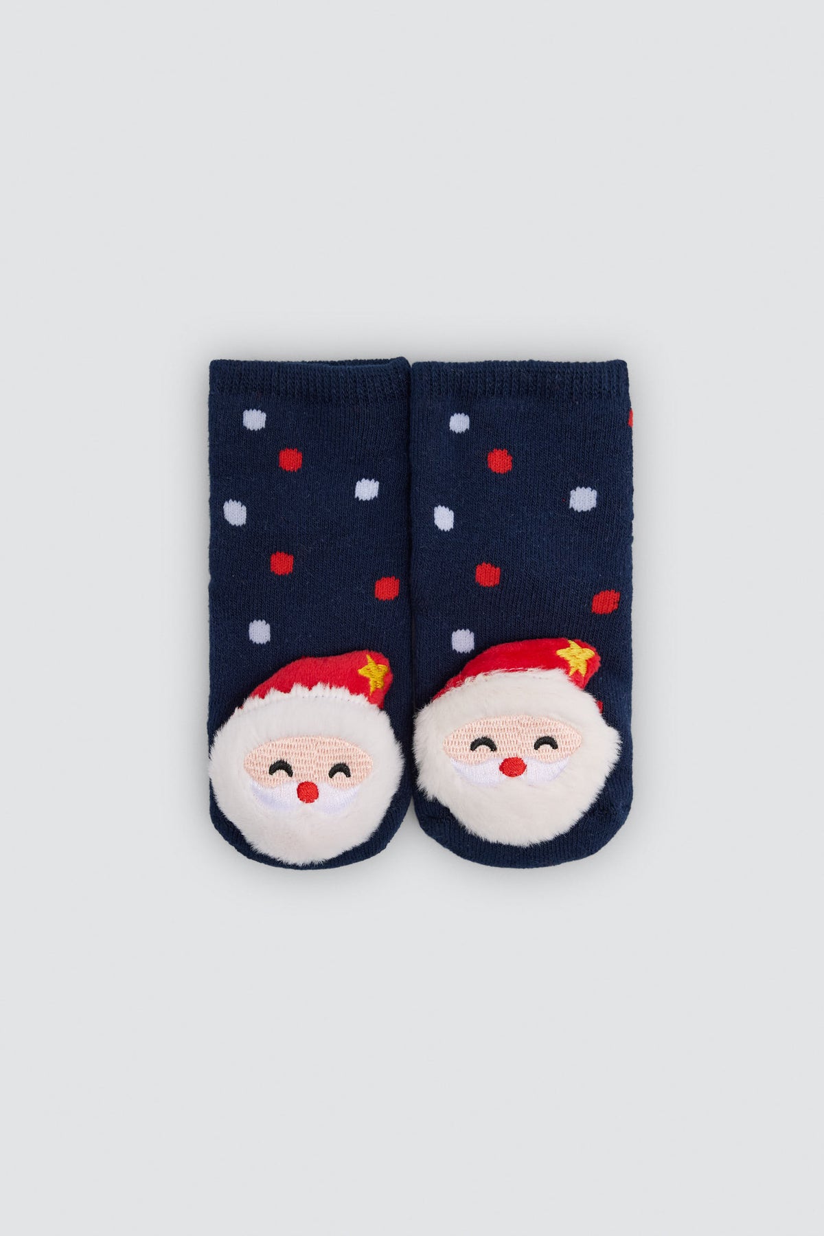 Pack 2 calzini neonato termici antideslizantes sensoriales estampado navidad Papá Noel