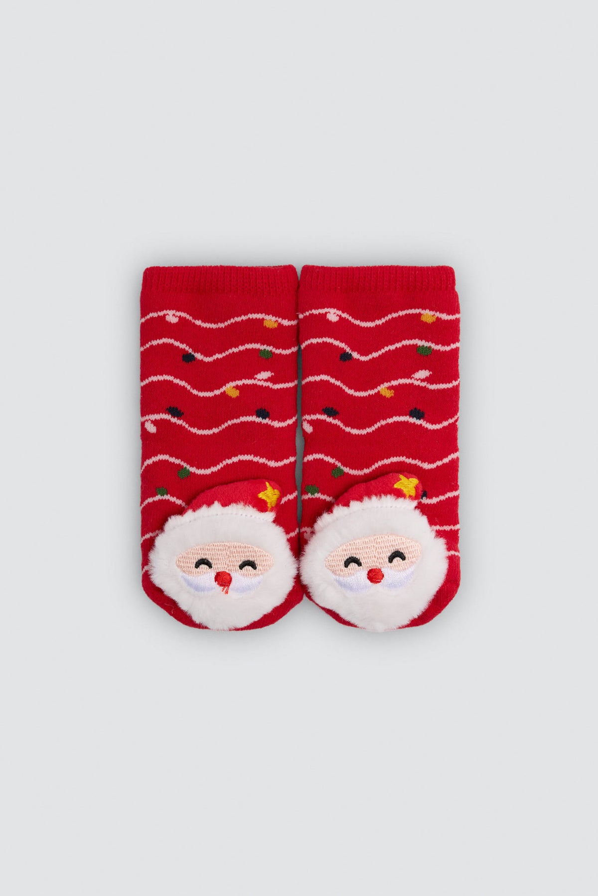 Pack 2 calzini neonato termici antideslizantes sensoriales estampado navidad Papá Noel