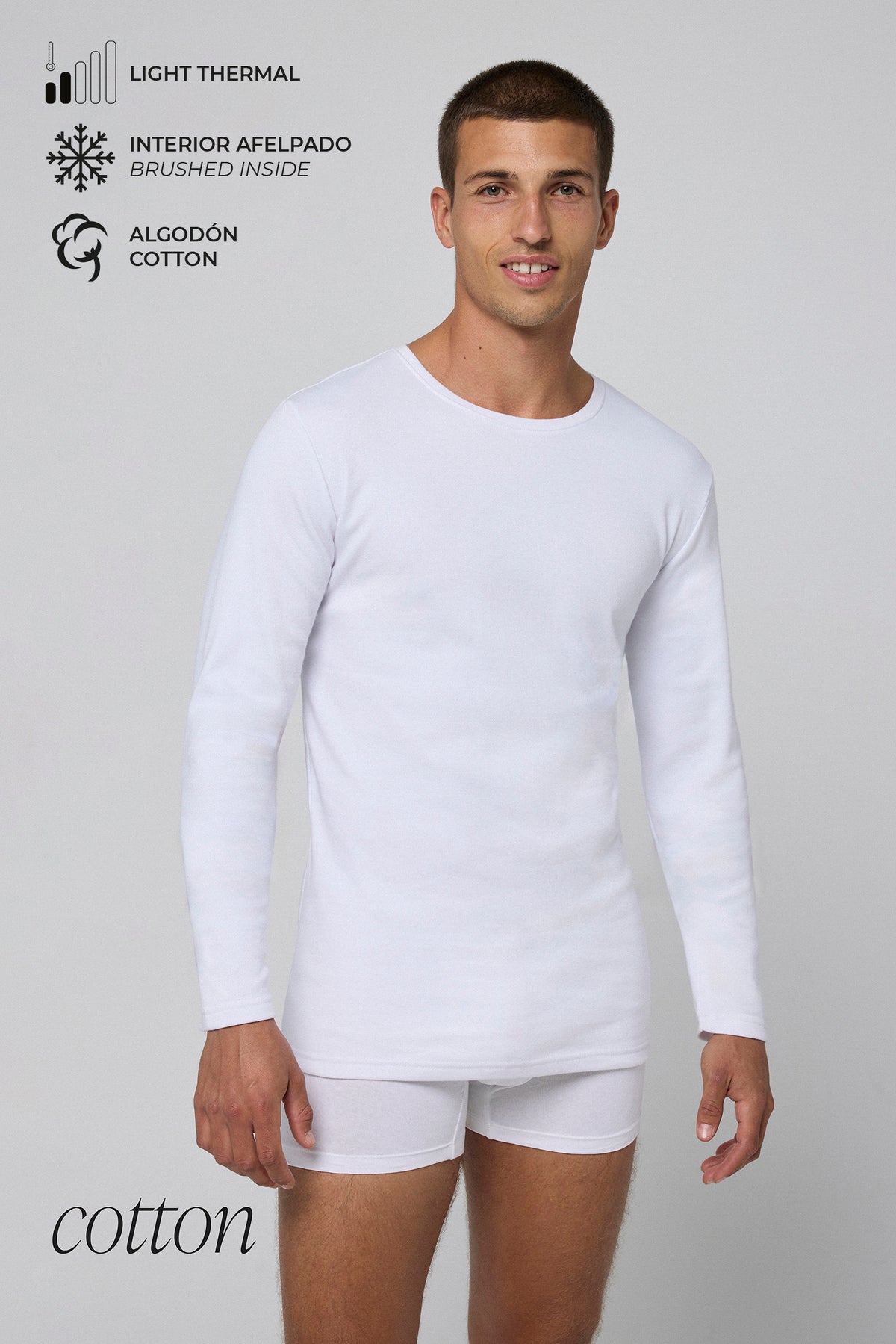 TERMICO LEGGERO T-shirt bianca calda a maniche lunghe