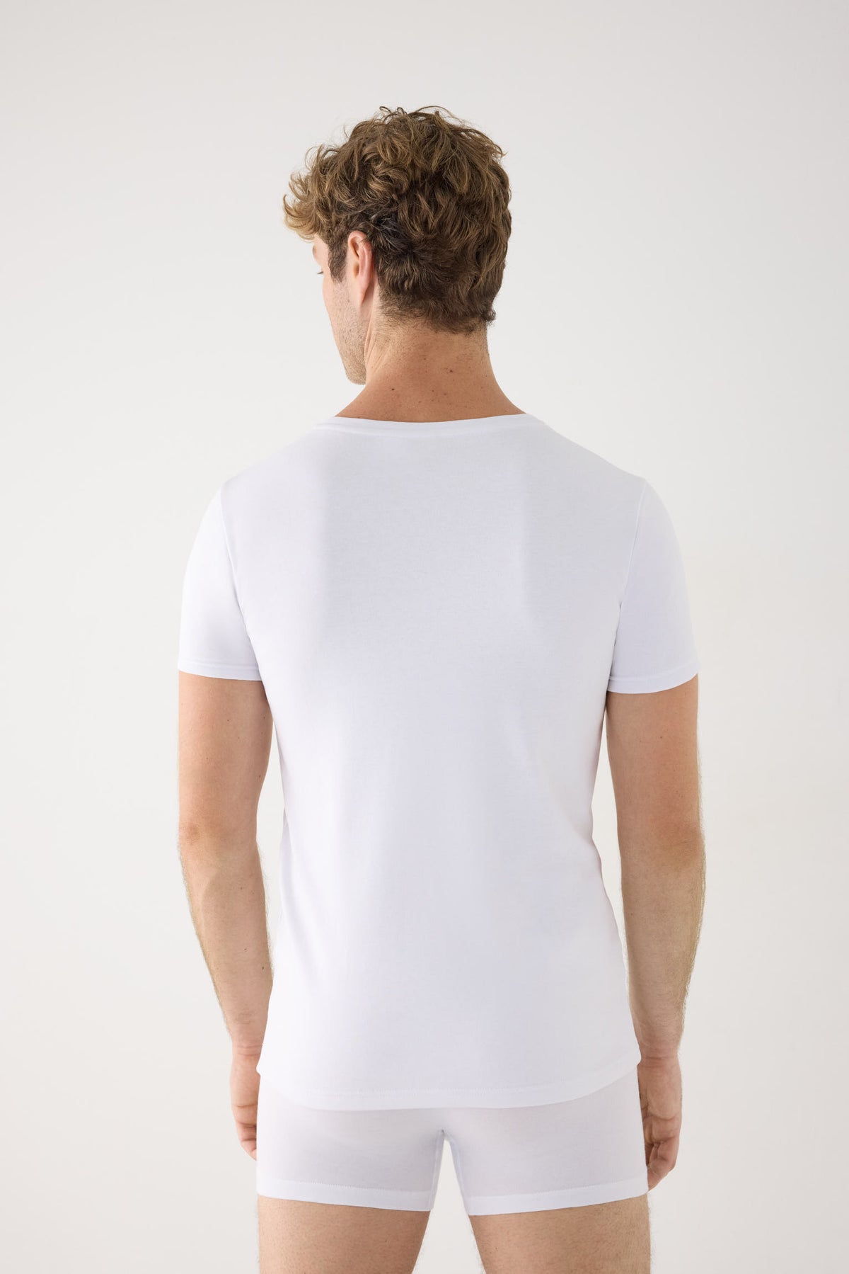 T-shirt da uomo a maniche corte in cotone bianco, leggera e termica.