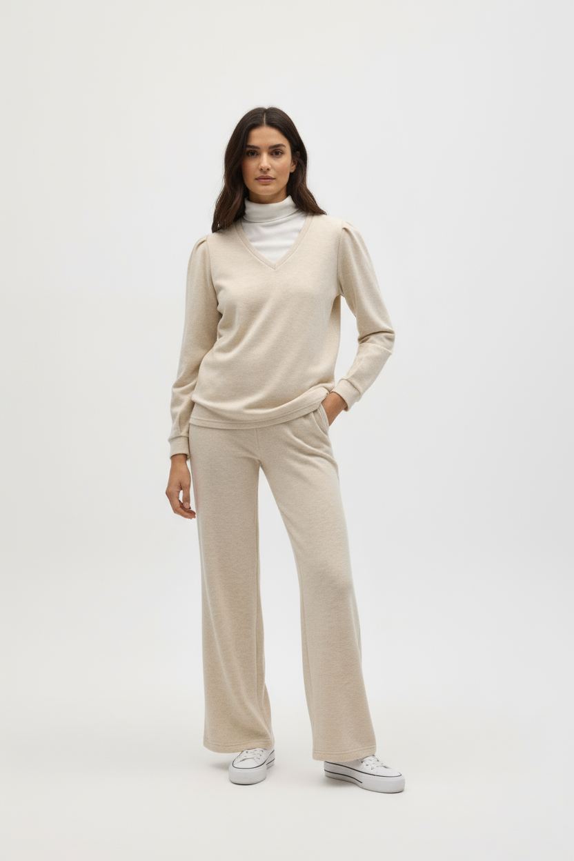 Pantaloni beige dritti extra comodi