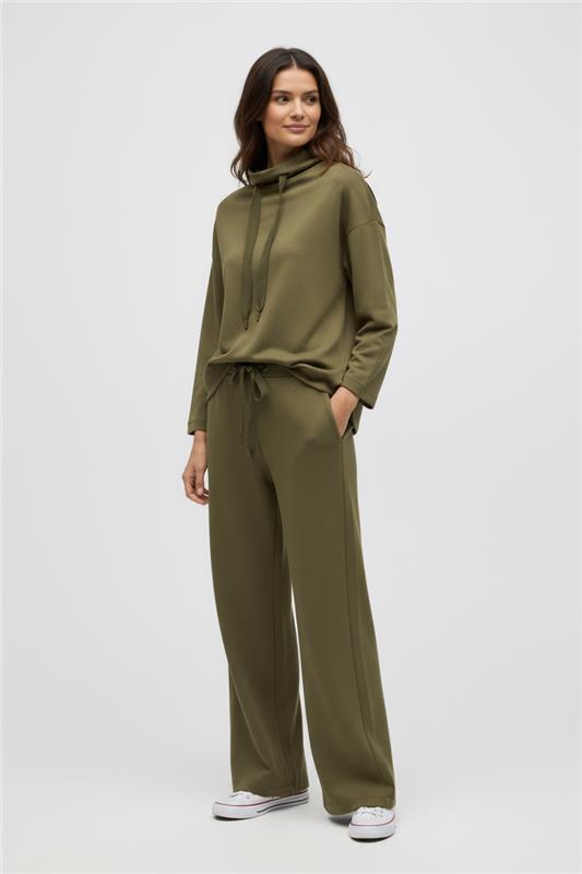 Pantaloni dritti fluidi verdi