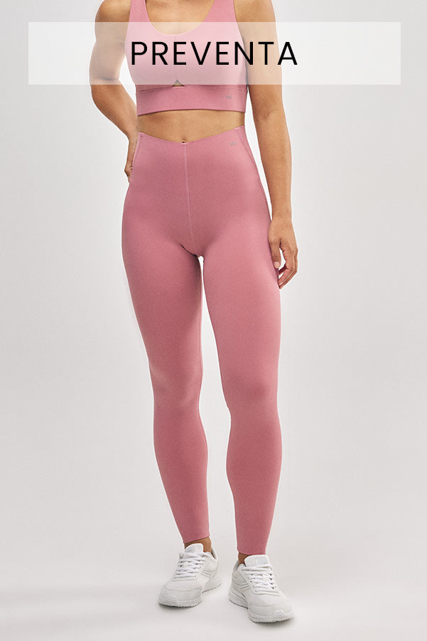 PREVENDITA Leggings sportivi lunghi a compressione con pancia piatta in rosa