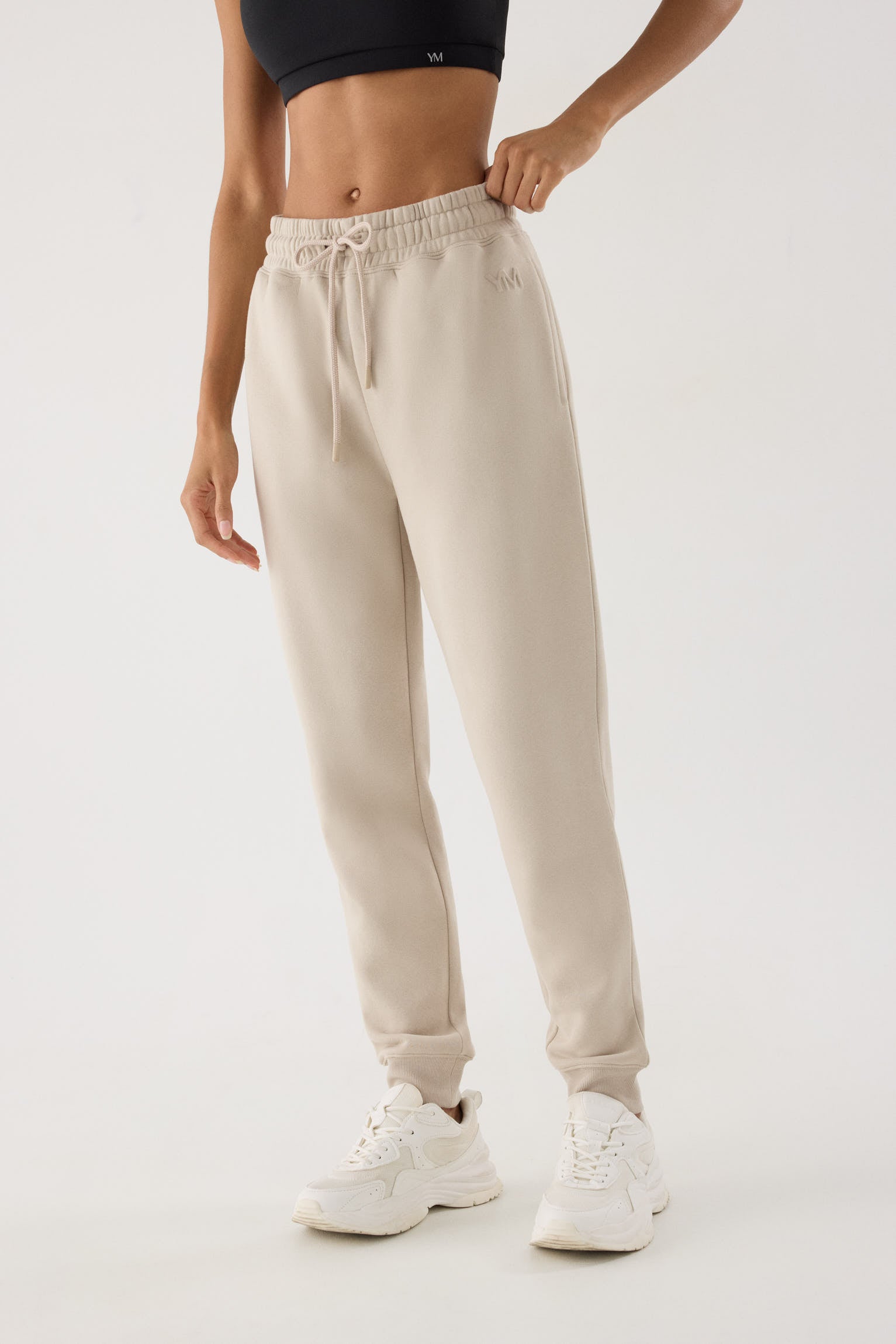 jogger deportivo mujer Slowloom en stone vista principal en look deportivo patrón relajado para el día a día