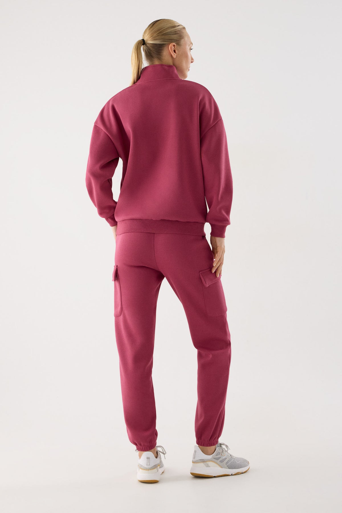 chándal deportivo mujer Slowloom en rosa nocturne rose vista en movimiento para entrenamientos tejido cálido family match imagen 028