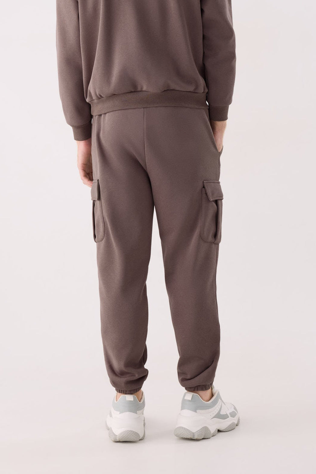 PREVENTA Pantalón sportivo uomo cargo afelpado con cintura ajustable marrón