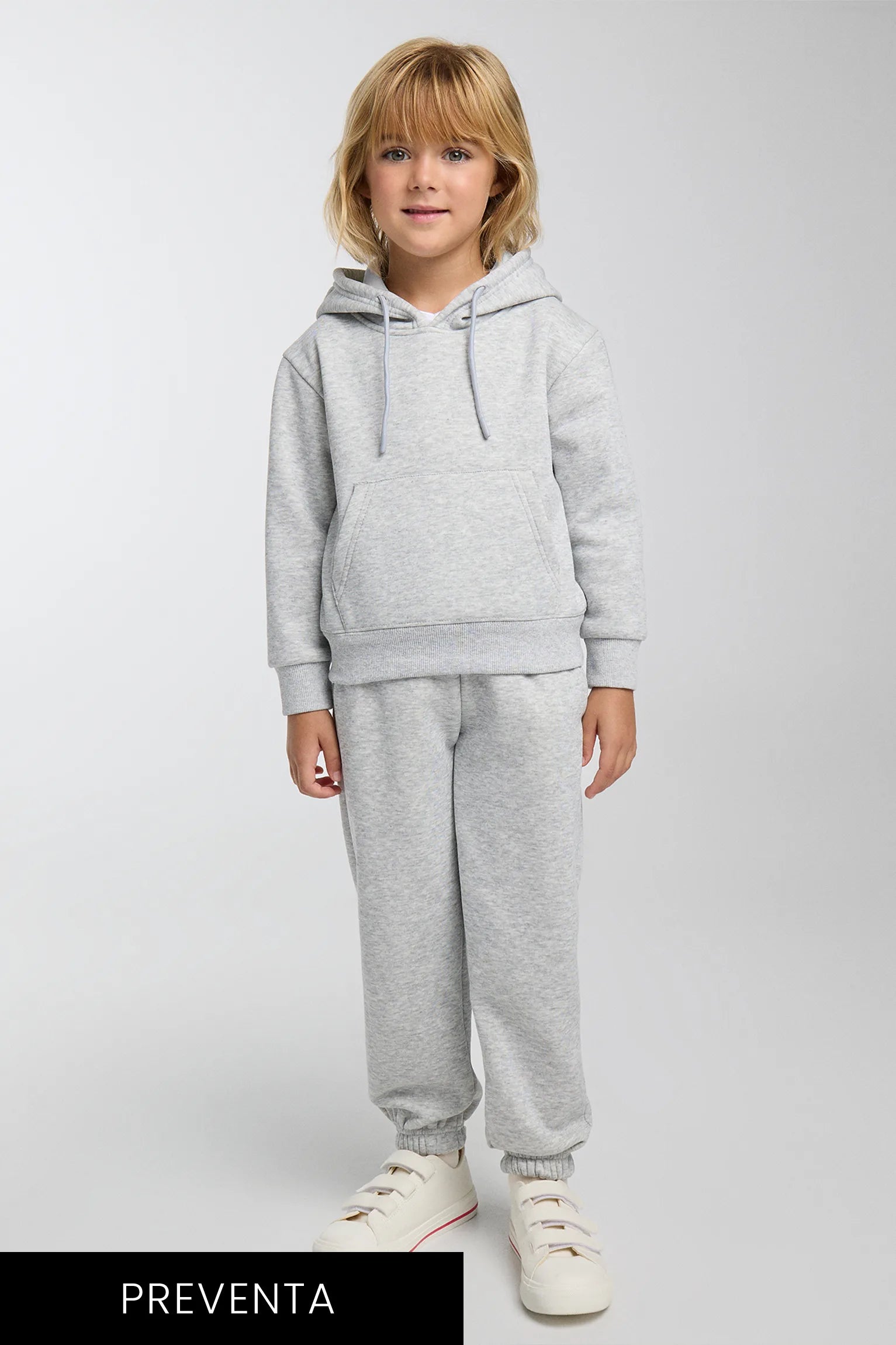 Chándal sportivo de bambina afelpado sudadera y jogger gris