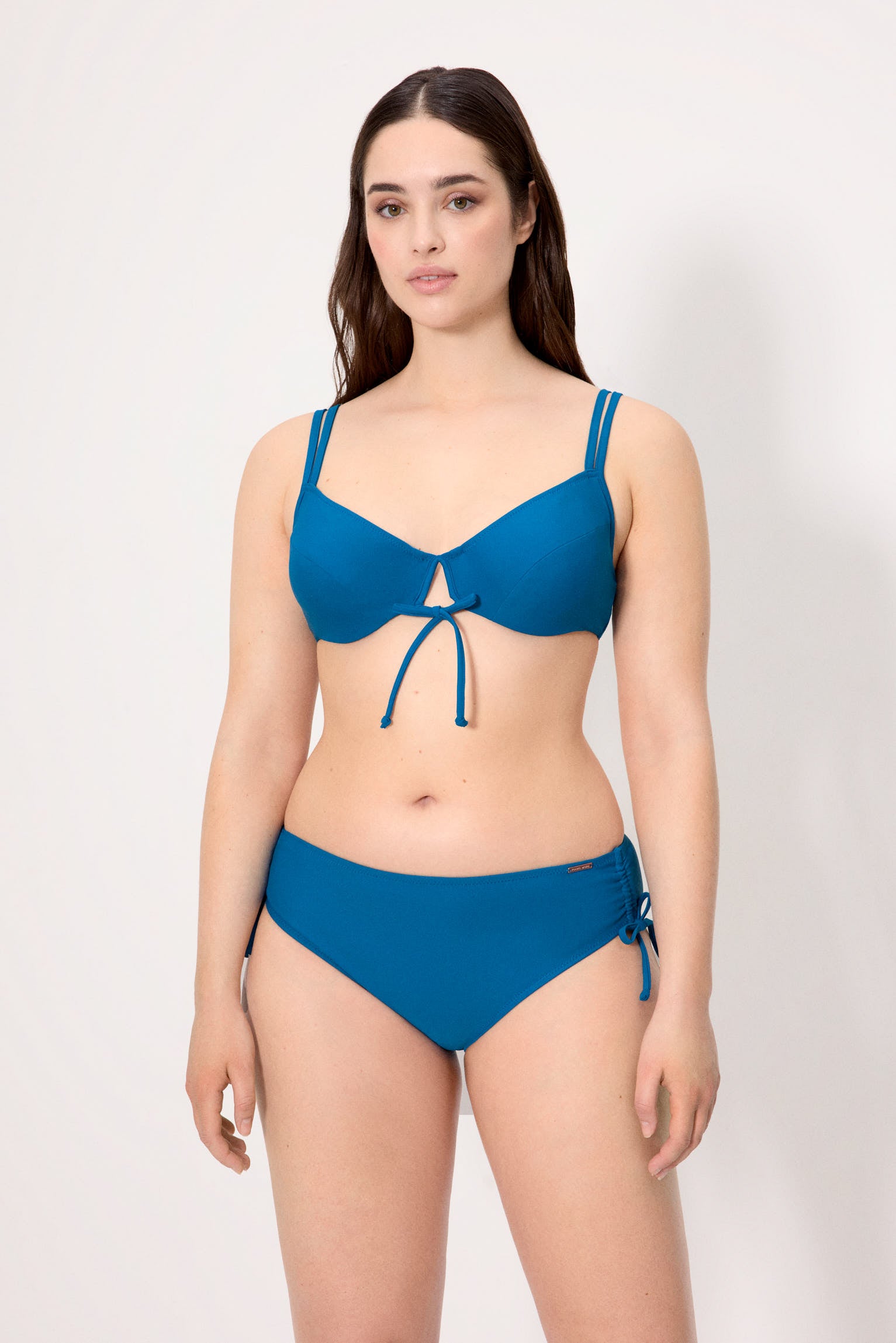 SKAYS Set Bikini 3 Pezzi Tinta Unita Con Volant - Costume Da Bagno Donna Taglie S M L XL