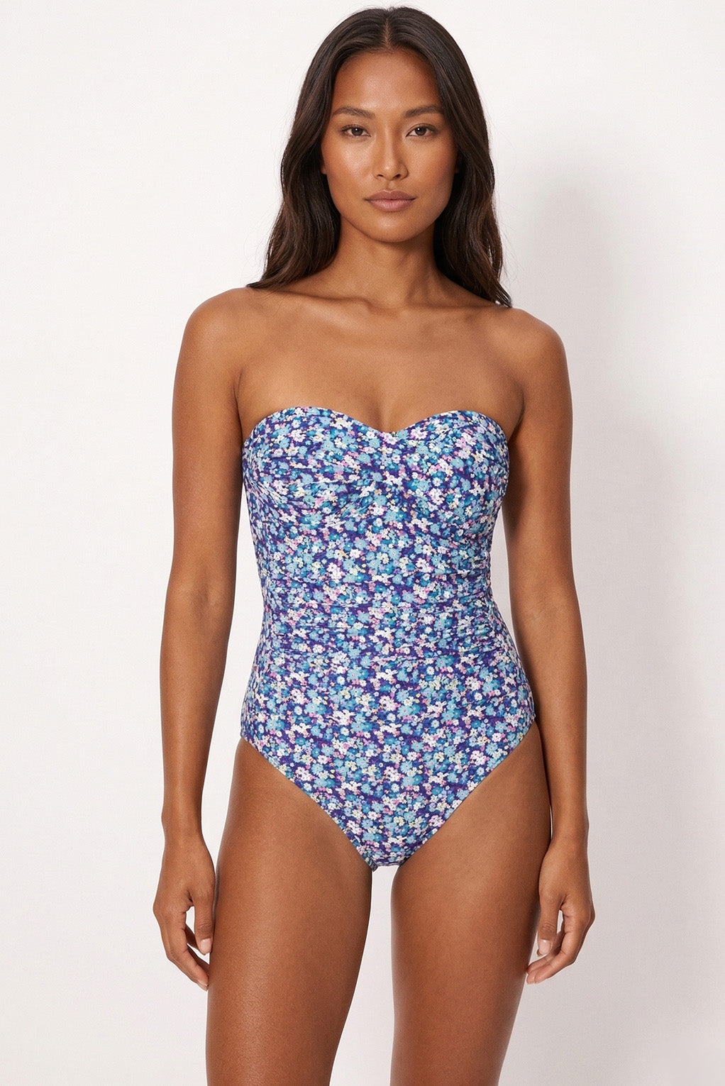 Costume da bagno snellente a fascia ad alta compressione Liberty blu, coppa B