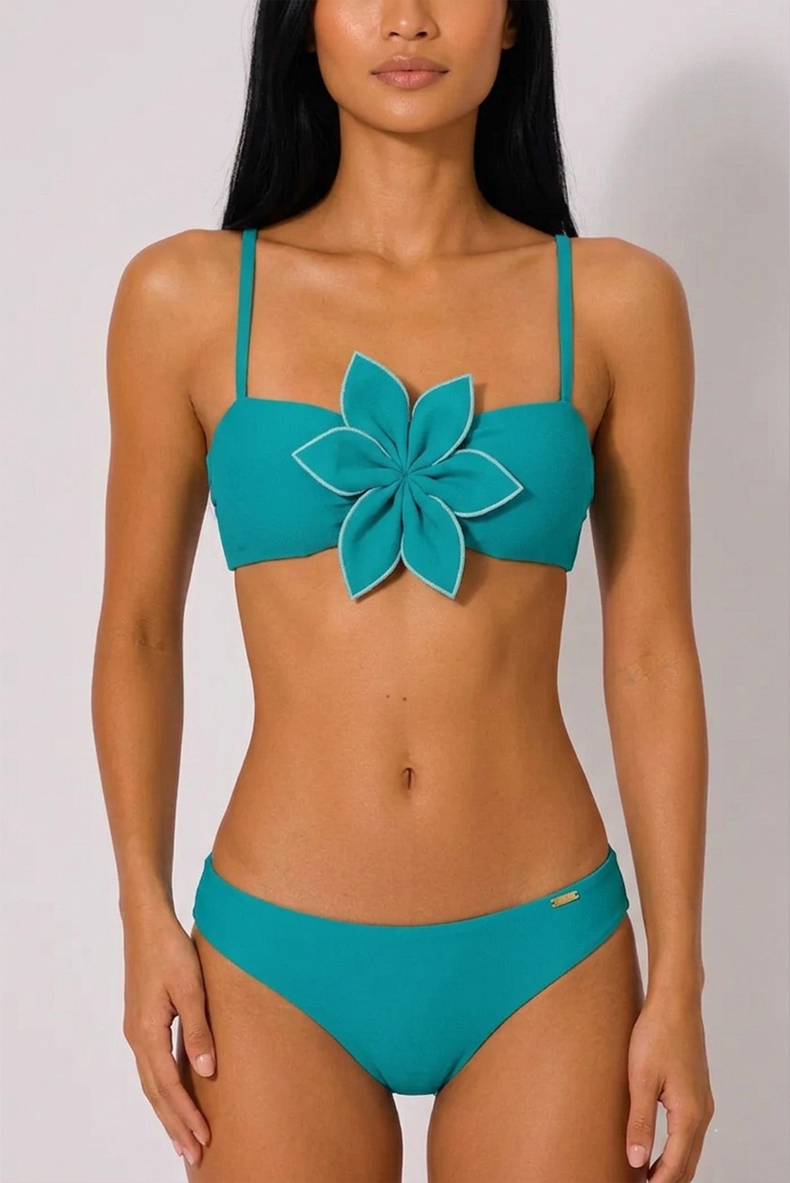 Mini bikini tinta unita color turchese