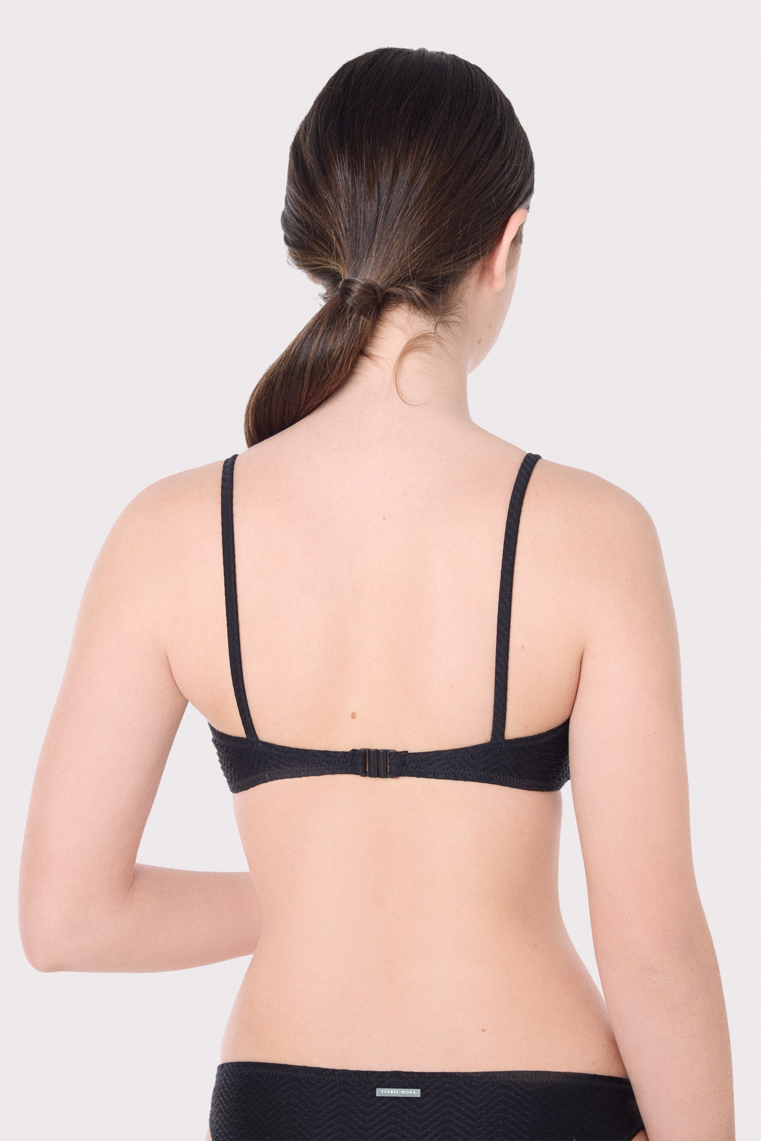 Top bikini da ragazza testurizzato con fiocco e imbottitura rimovibile