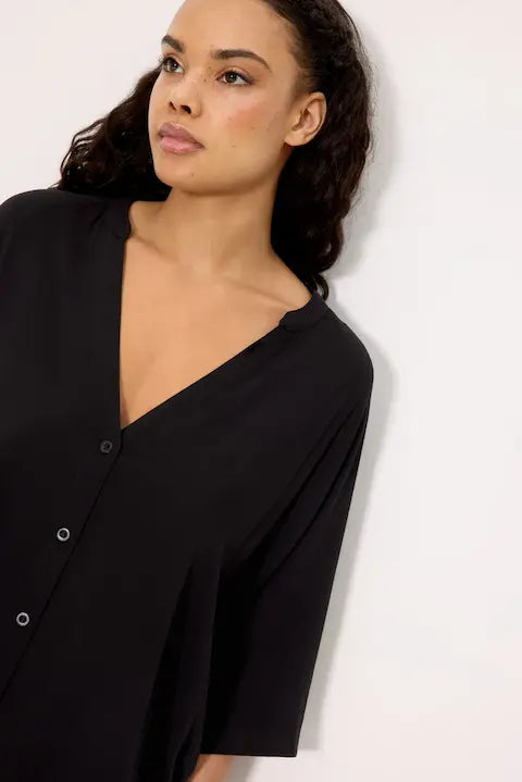 Set bikini reductor y camisa larga negro - Ysabel Mora