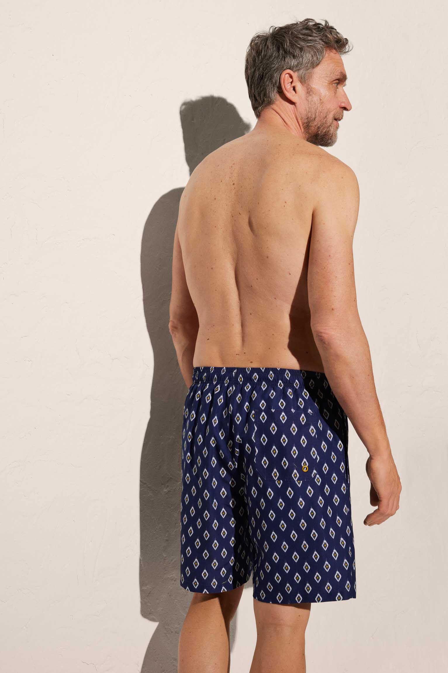 Costume boxer a rombi blu navy