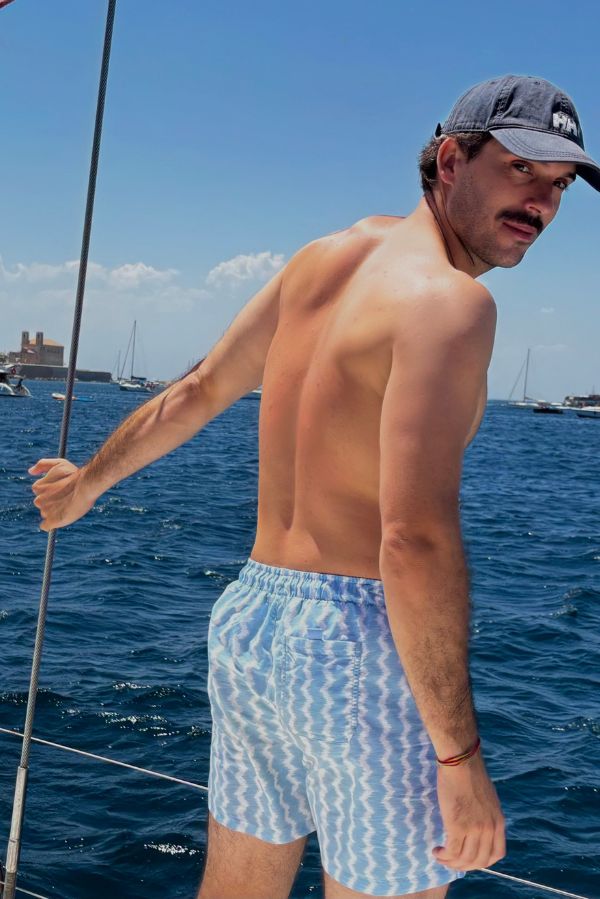 Bañador medio ondas azul @carlosfominaya