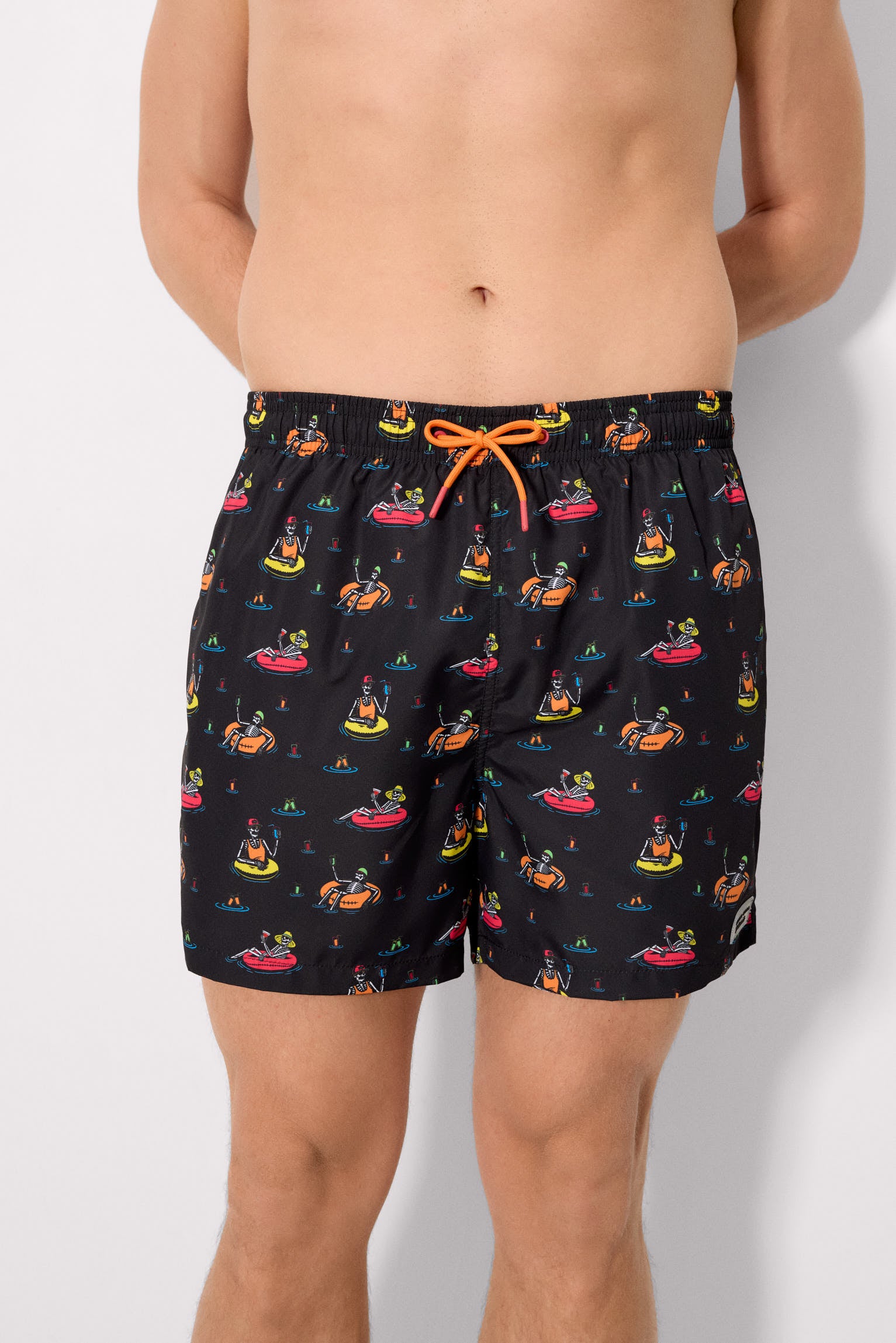 Costume da bagno intero con stampa teschio multicolore Sockarrats